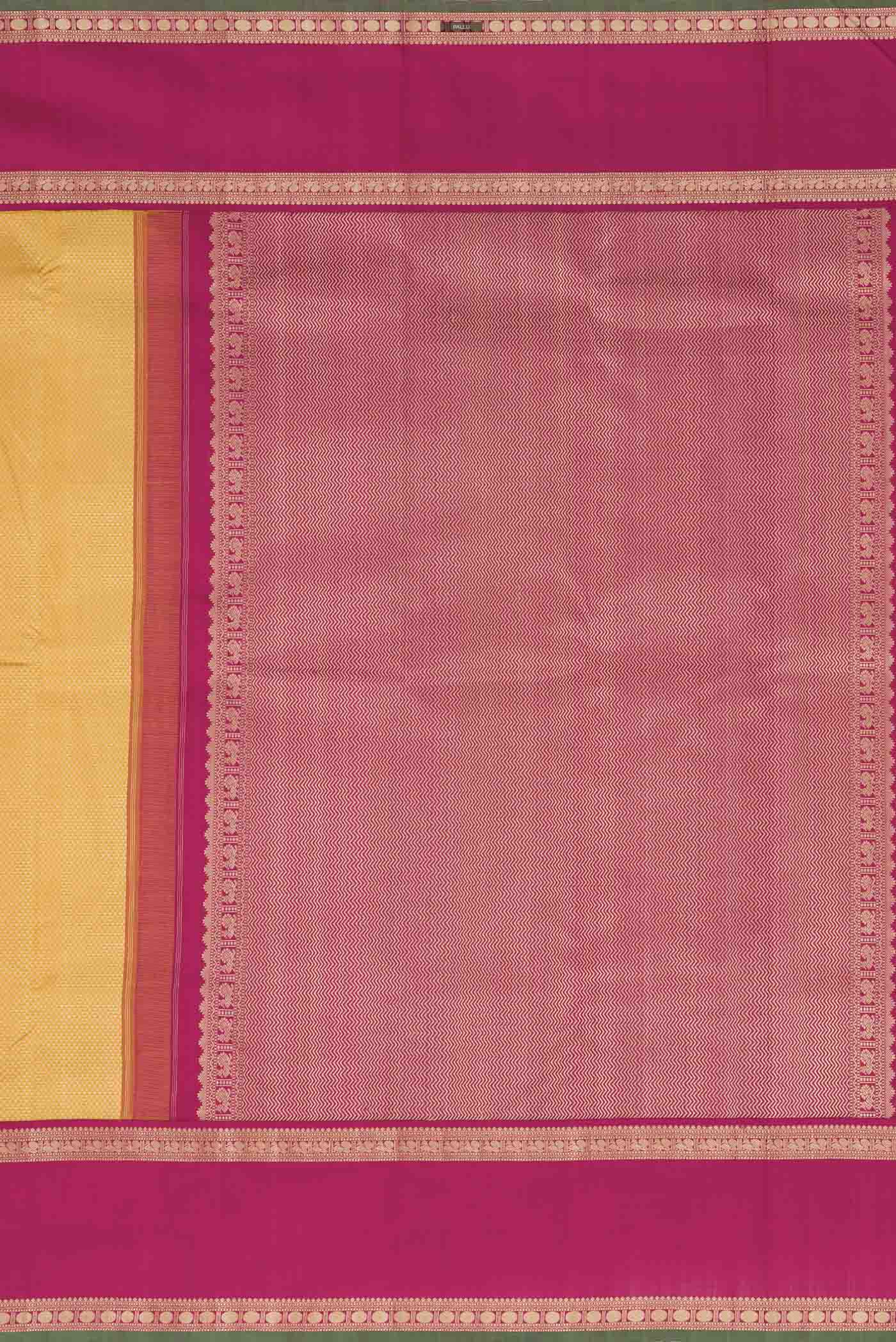 Yellow Kanchipuram Silk Saree - Image 7