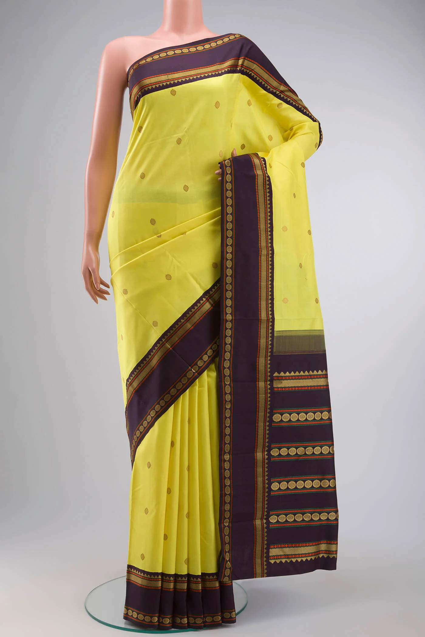 Yellow Kanjivaram Silk Saree