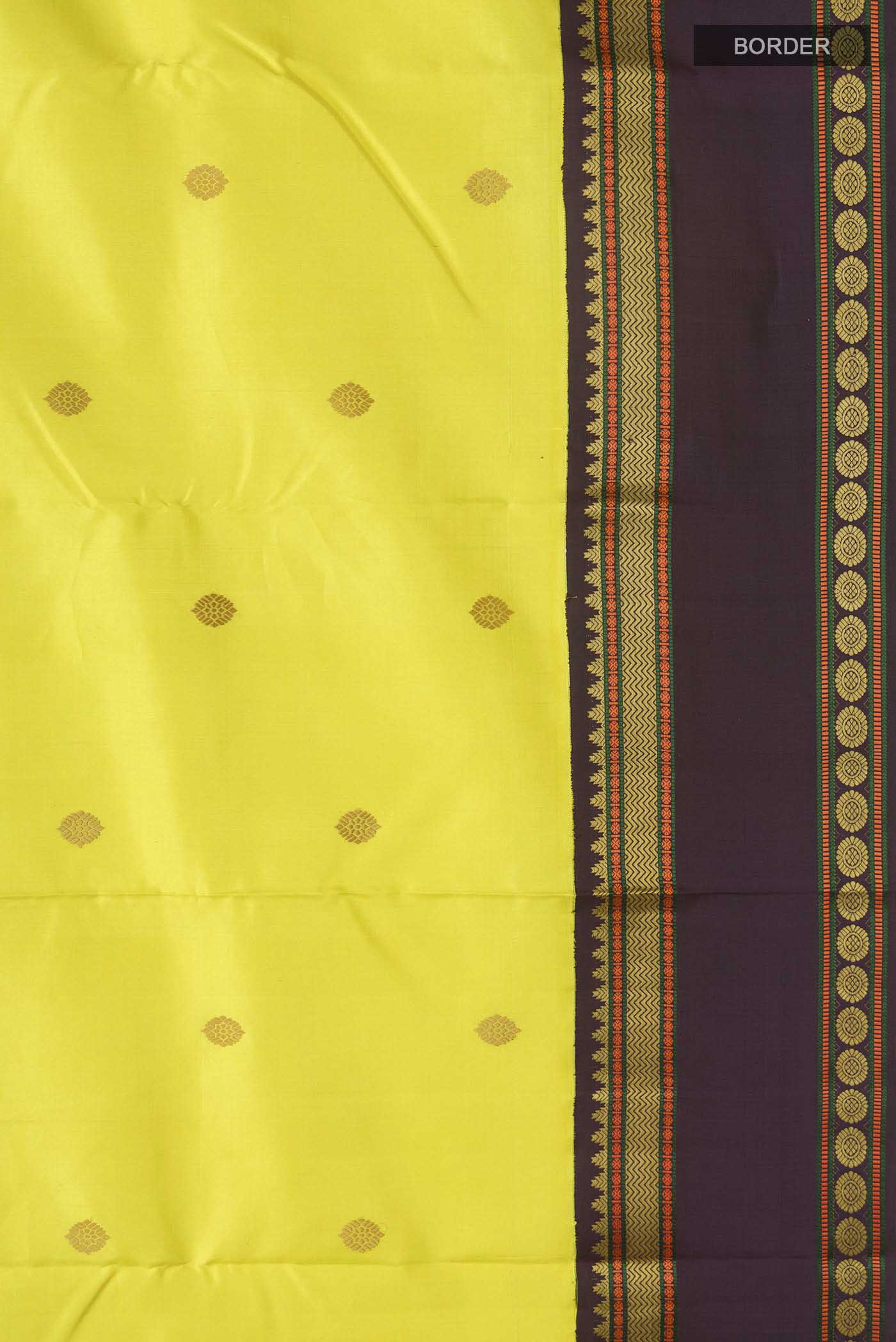 Yellow Kanjivaram Silk Saree - Image 3
