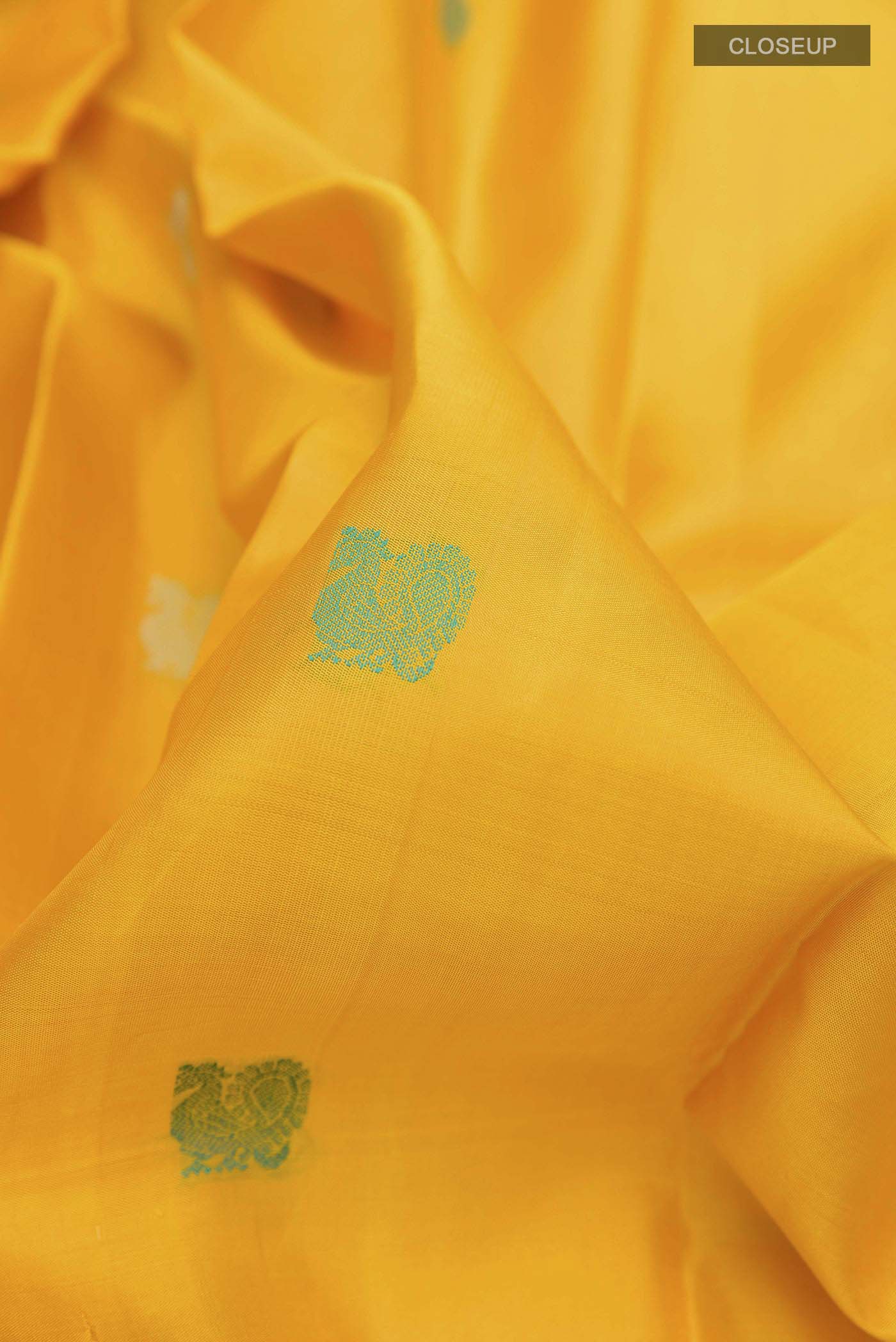 Yellow Kanchipuram Silk Saree - Image 2