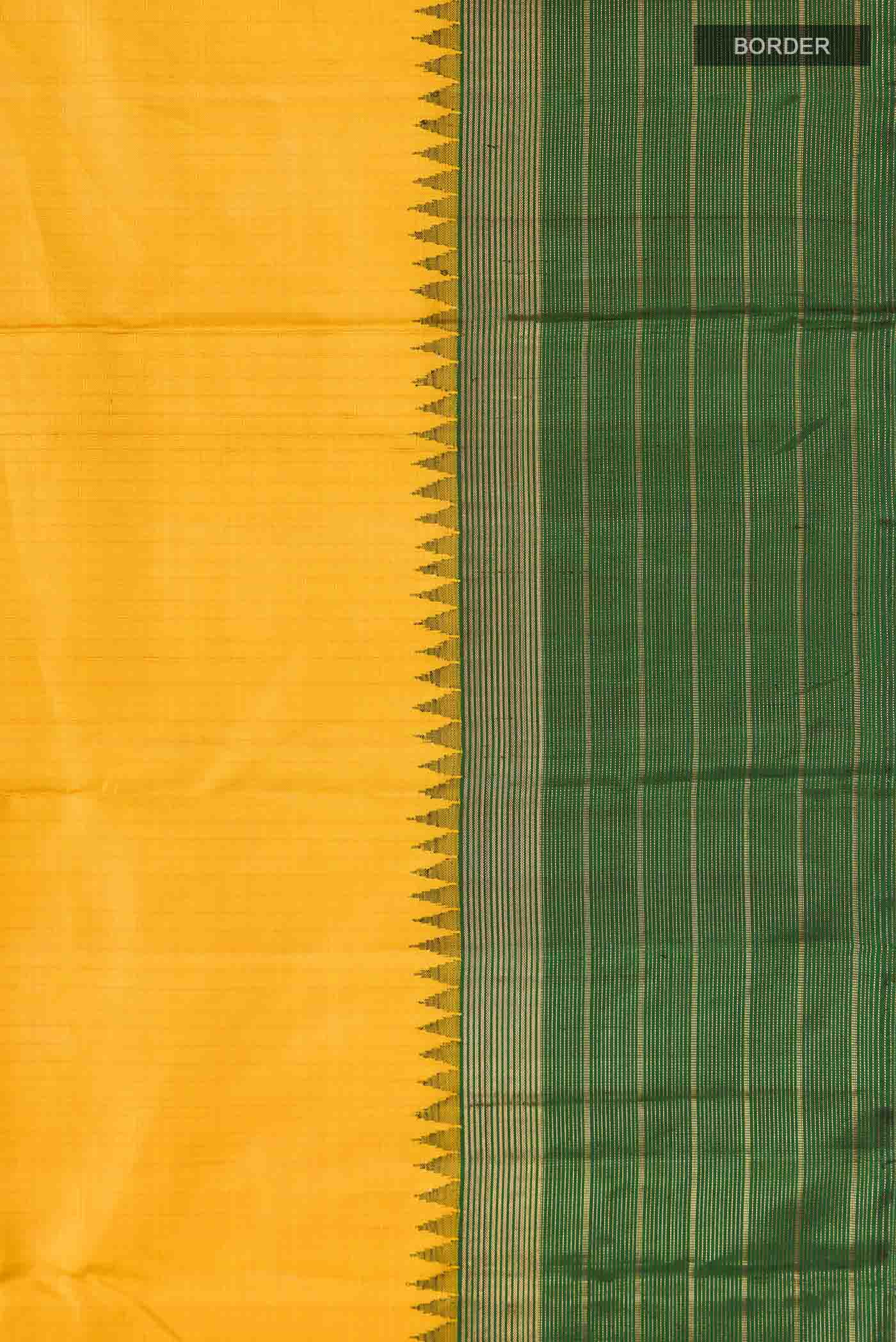 Yellow Kanjivaram Silk Saree - Image 3