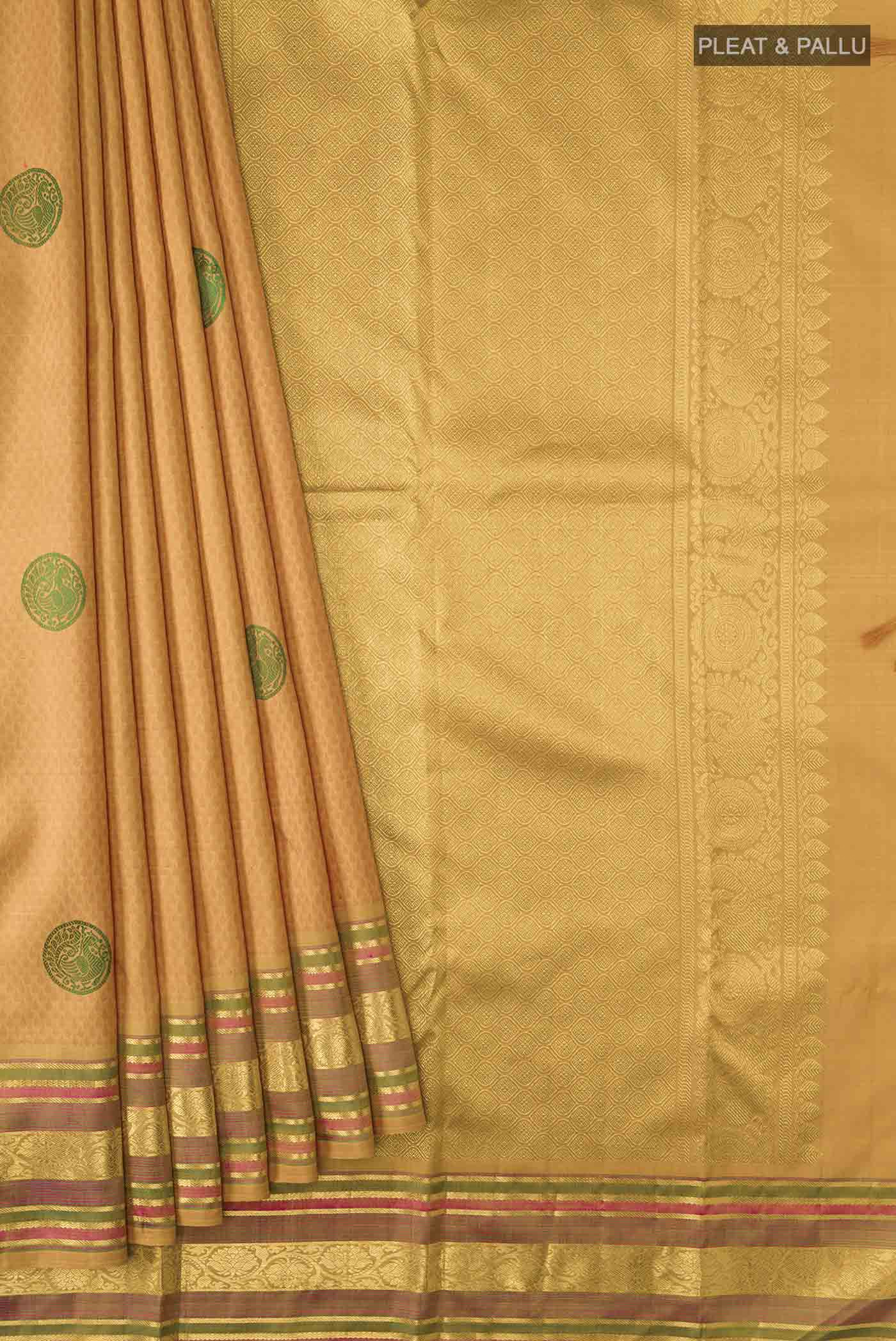Yellow Kanjivaram Silk Saree - Image 4