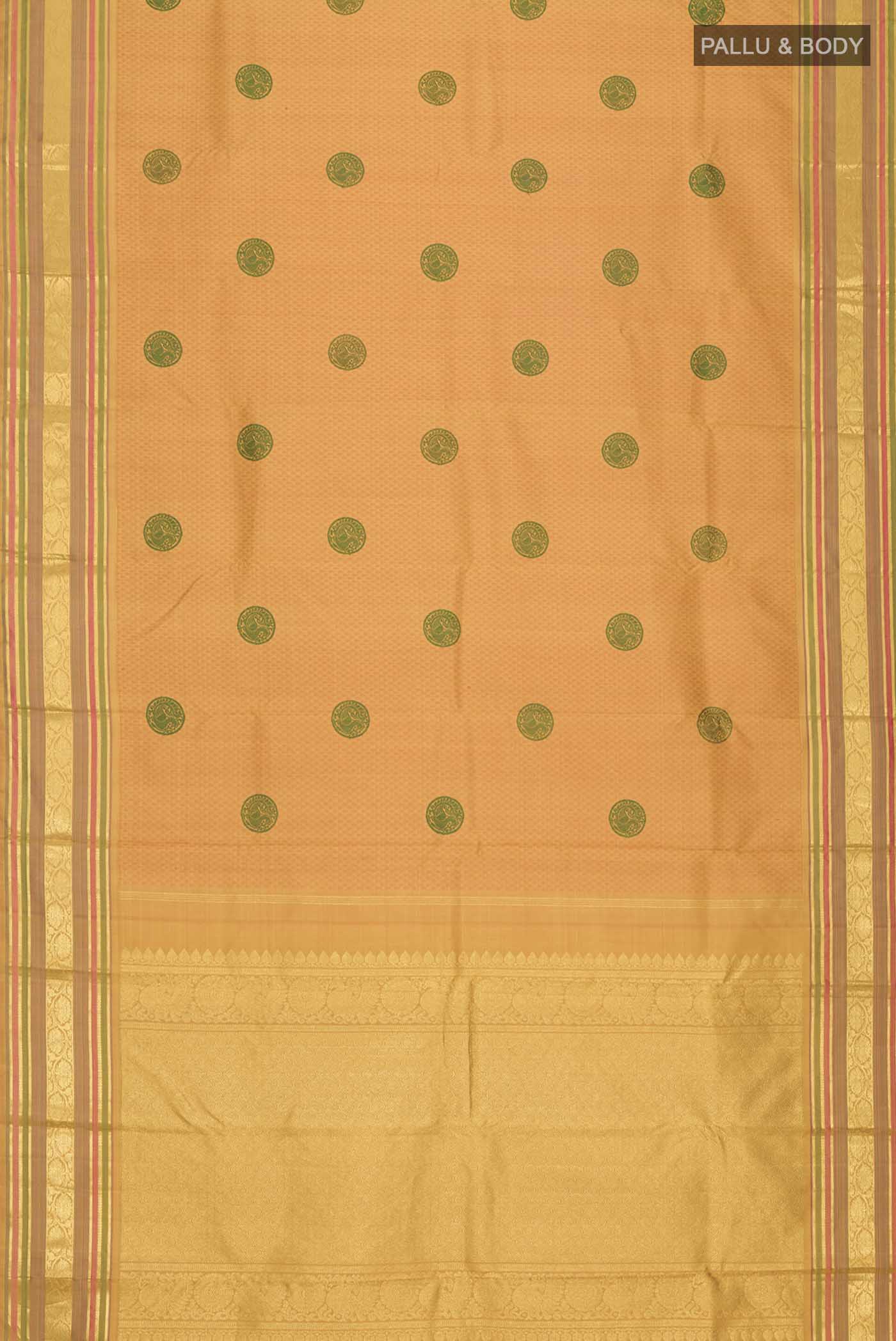 Yellow Kanjivaram Silk Saree - Image 6