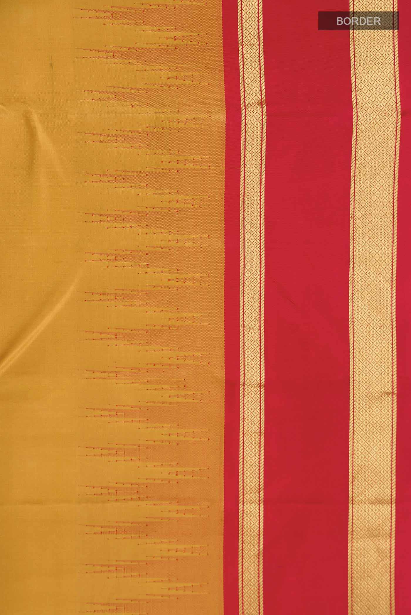 Yellow Kanchipuram Silk Saree - Image 3