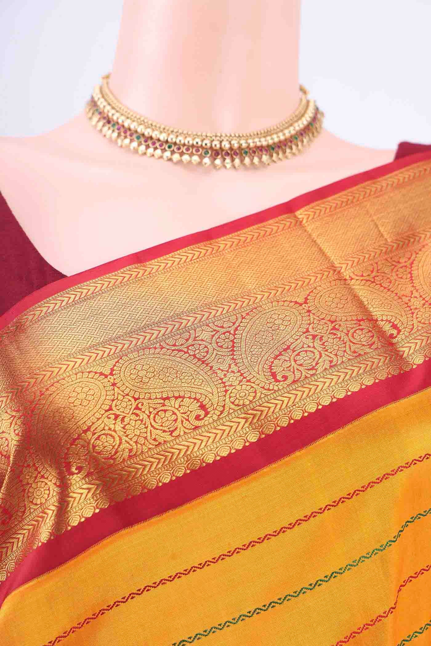 Yellow Kanjivaram Silk Saree - Image 2
