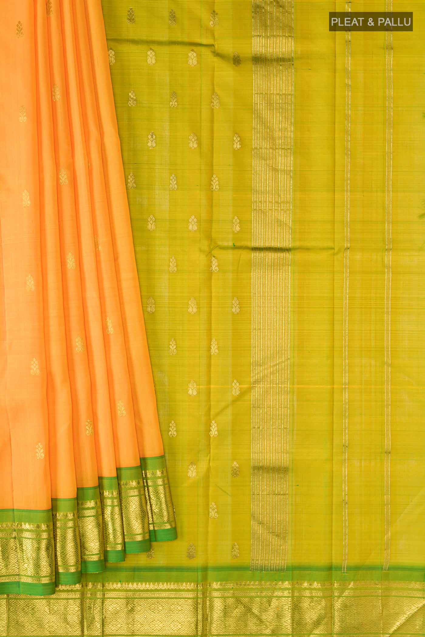 Yellow Kanjivaram Silk Saree - Image 4