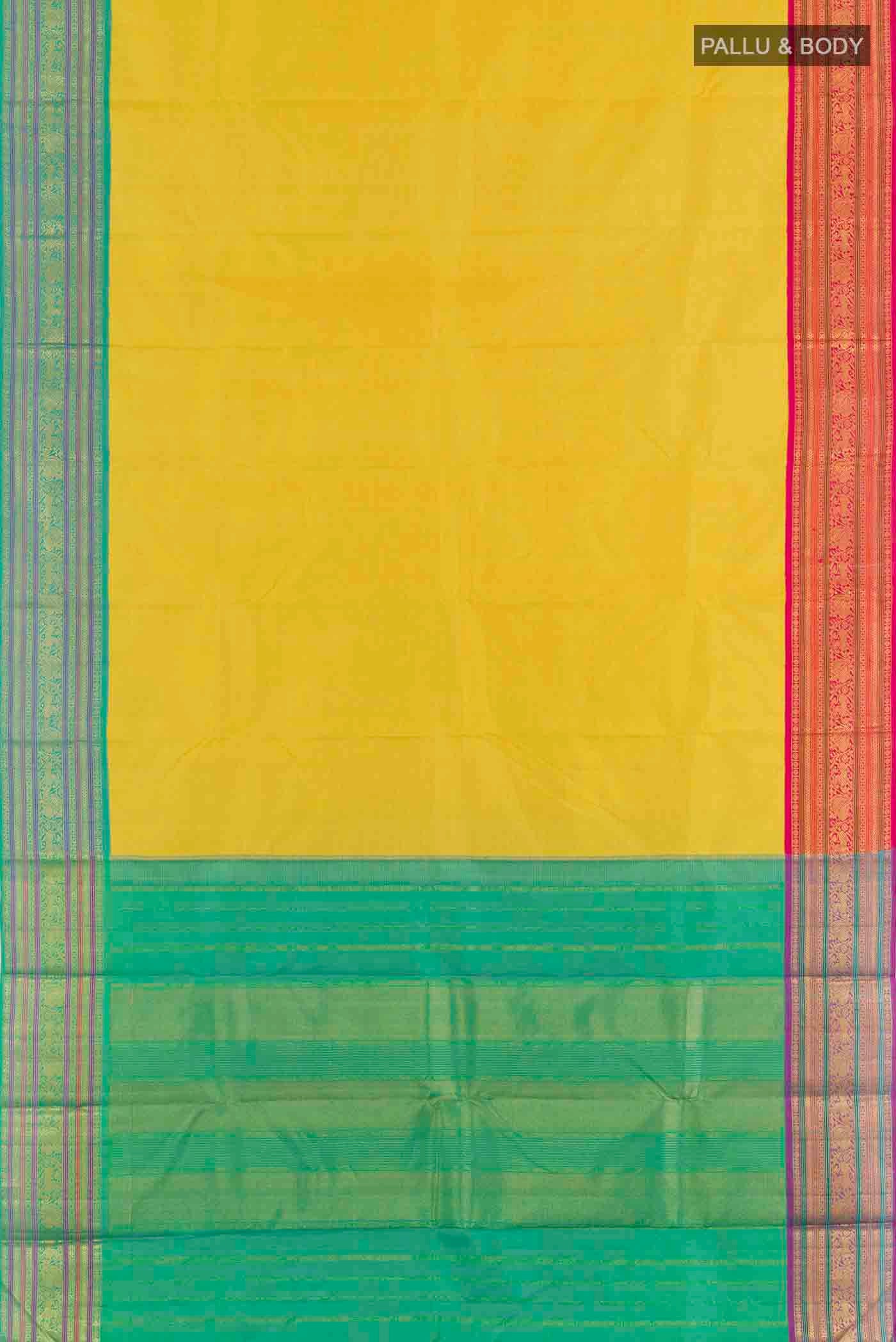 Yellow Kanjivaram Silk Saree - Image 6