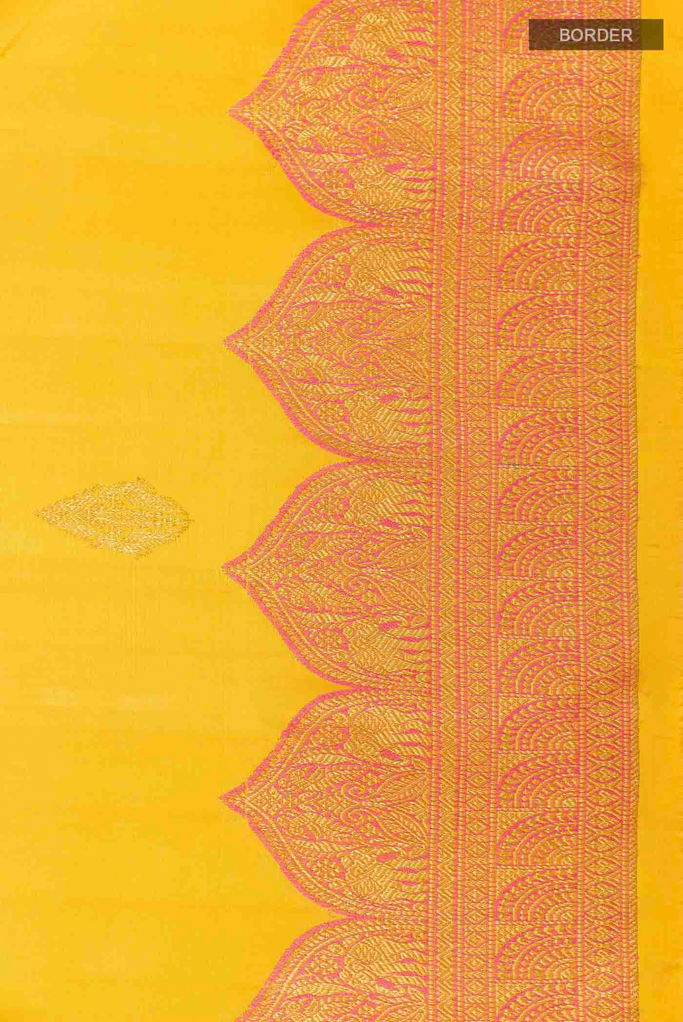 Yellow Kanjivaram Silk Saree - Image 3