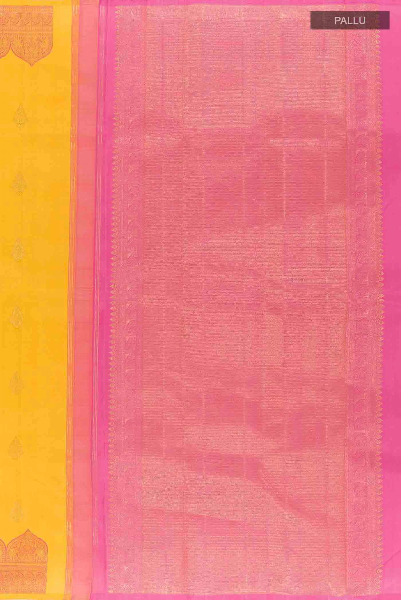 Yellow Kanjivaram Silk Saree - Image 7