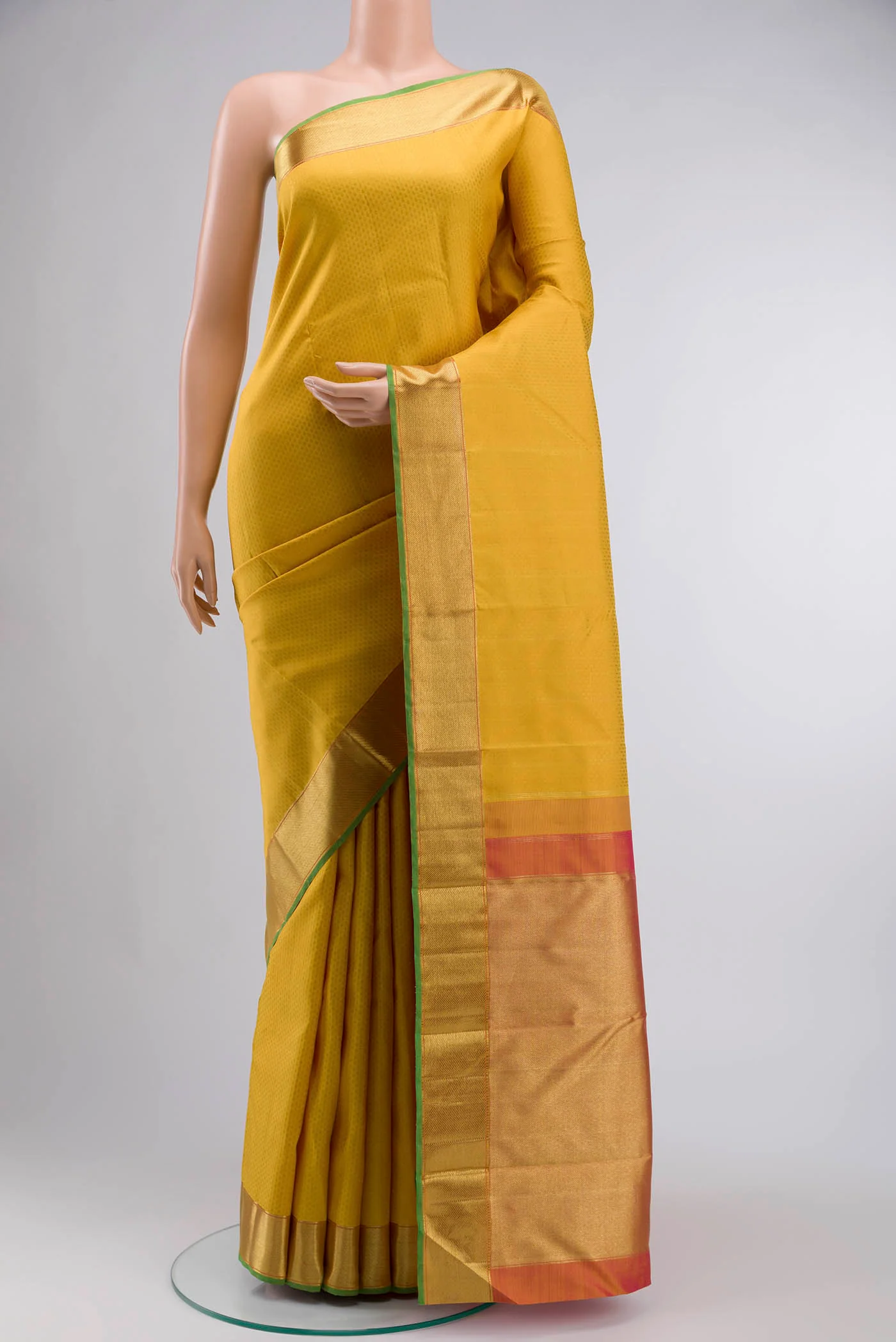 Yellow Kanchipuram Silk Saree