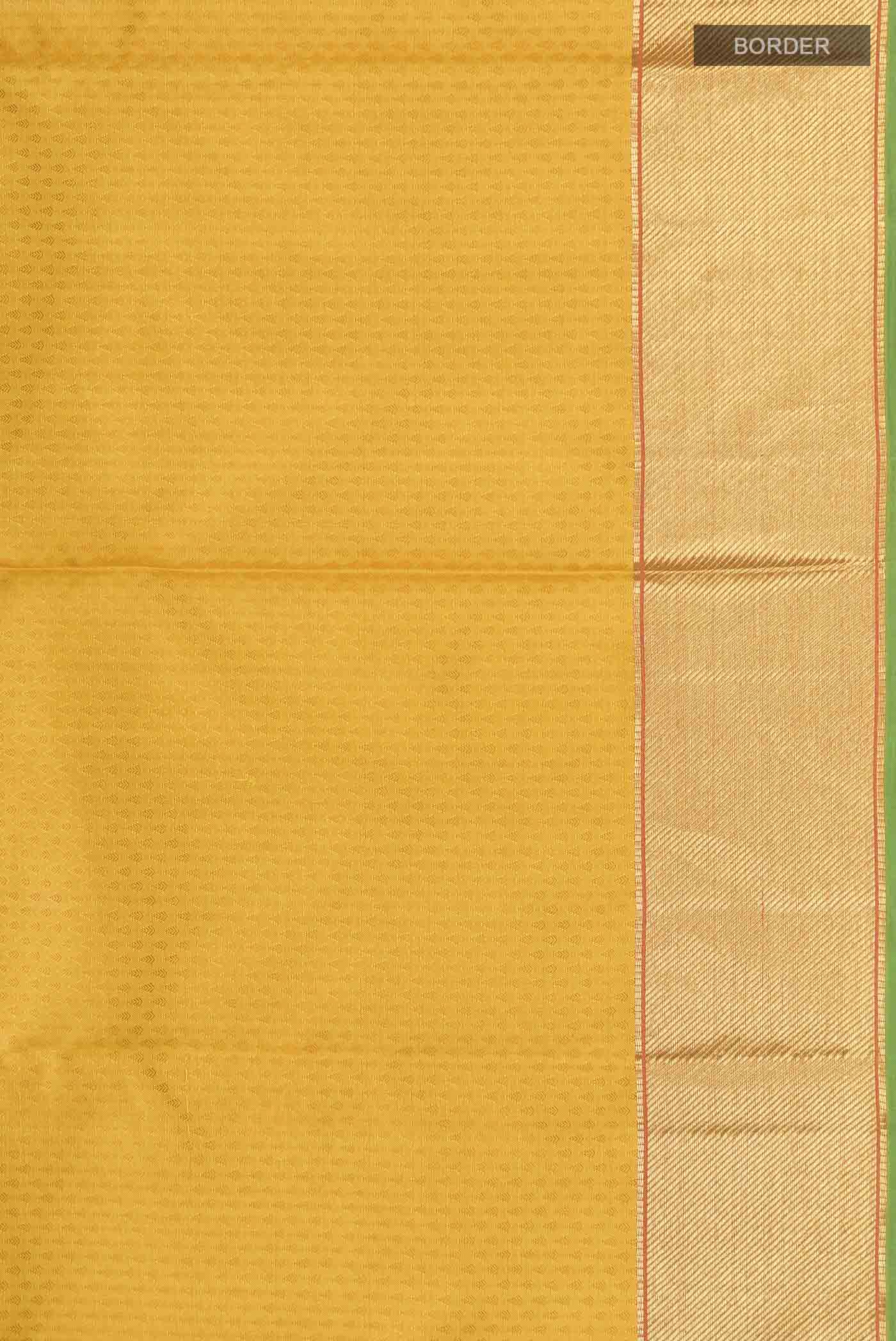 Yellow Kanchipuram Silk Saree - Image 3