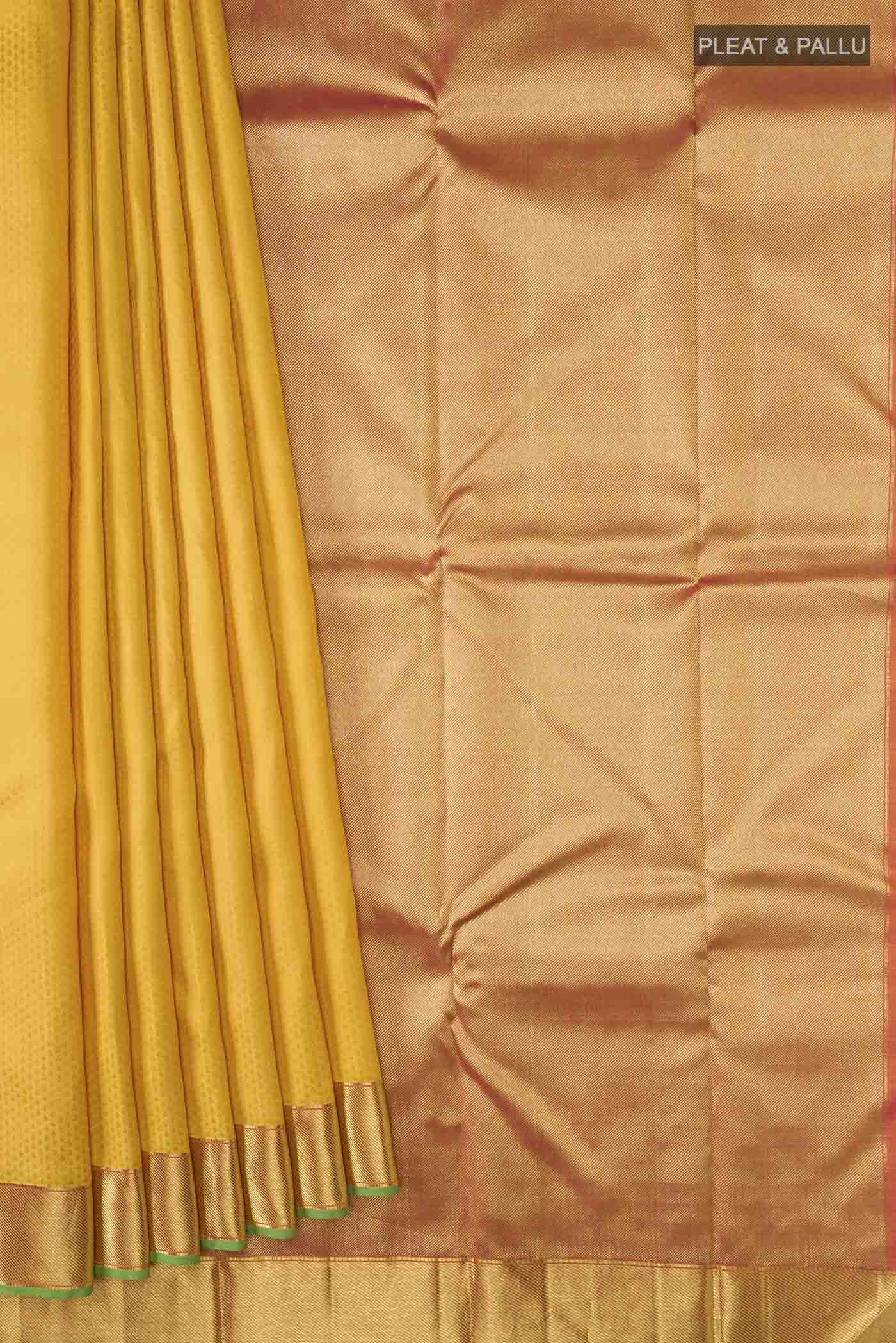 Yellow Kanchipuram Silk Saree - Image 4