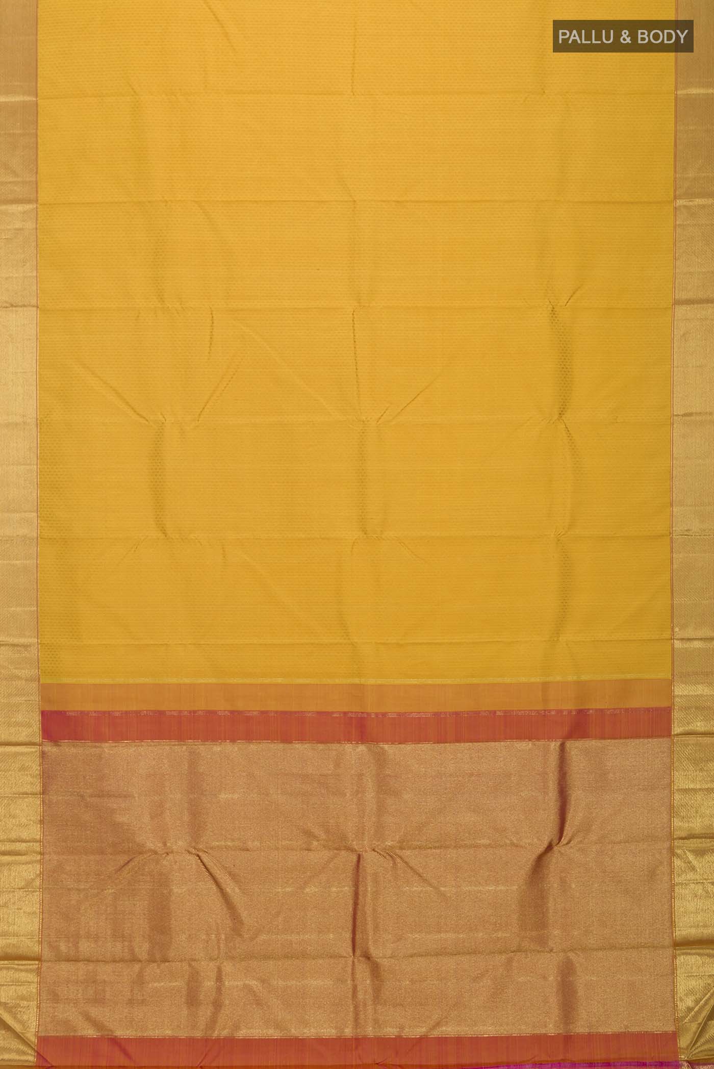Yellow Kanchipuram Silk Saree - Image 6