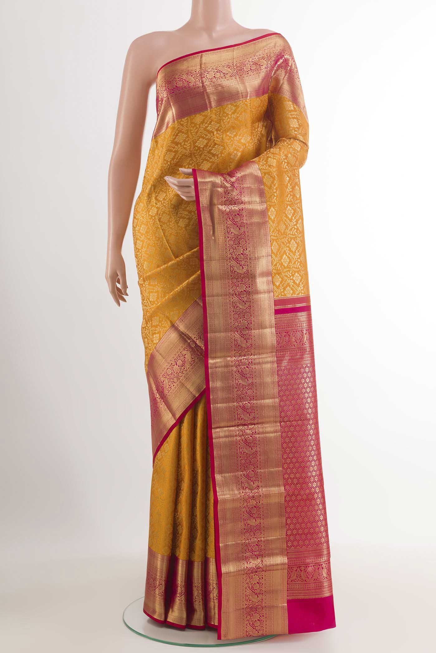Yellow Kanchipuram Silk Saree