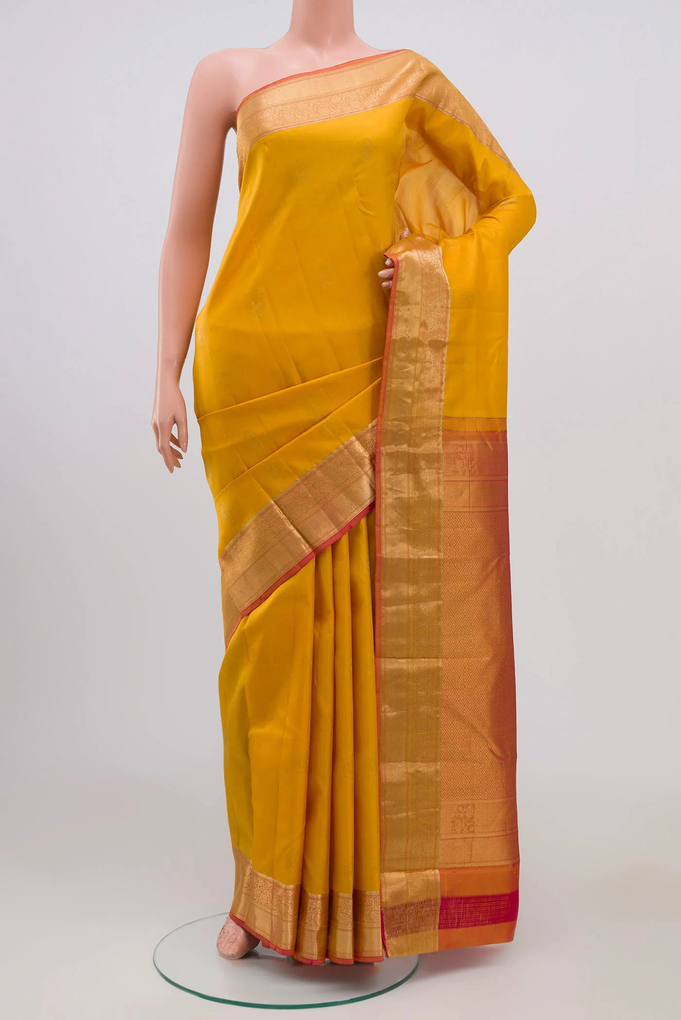 Yellow Kanchipuram Silk Saree