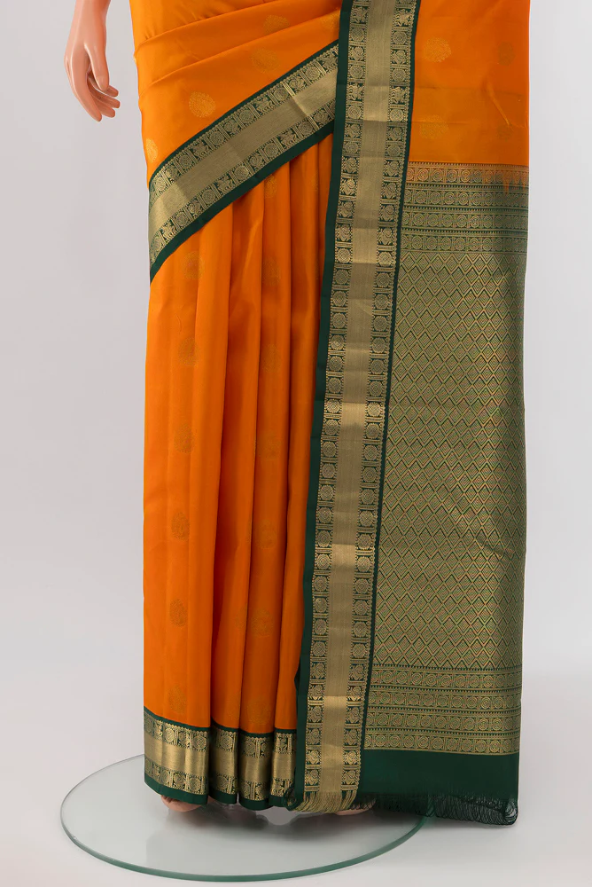 Yellow Kanchipuram Silk Saree - Image 3