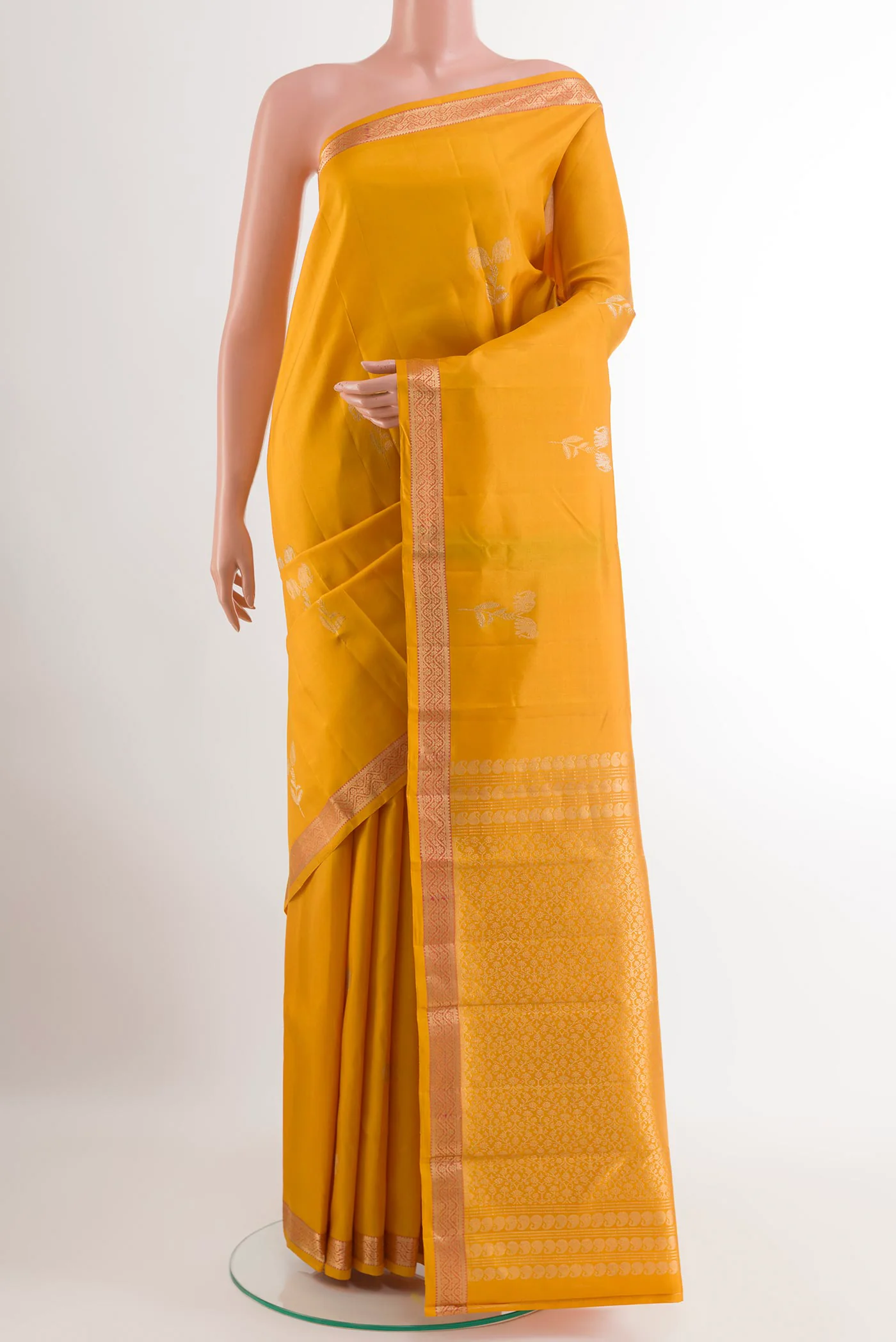 Yellow Kanchipuram Silk Saree