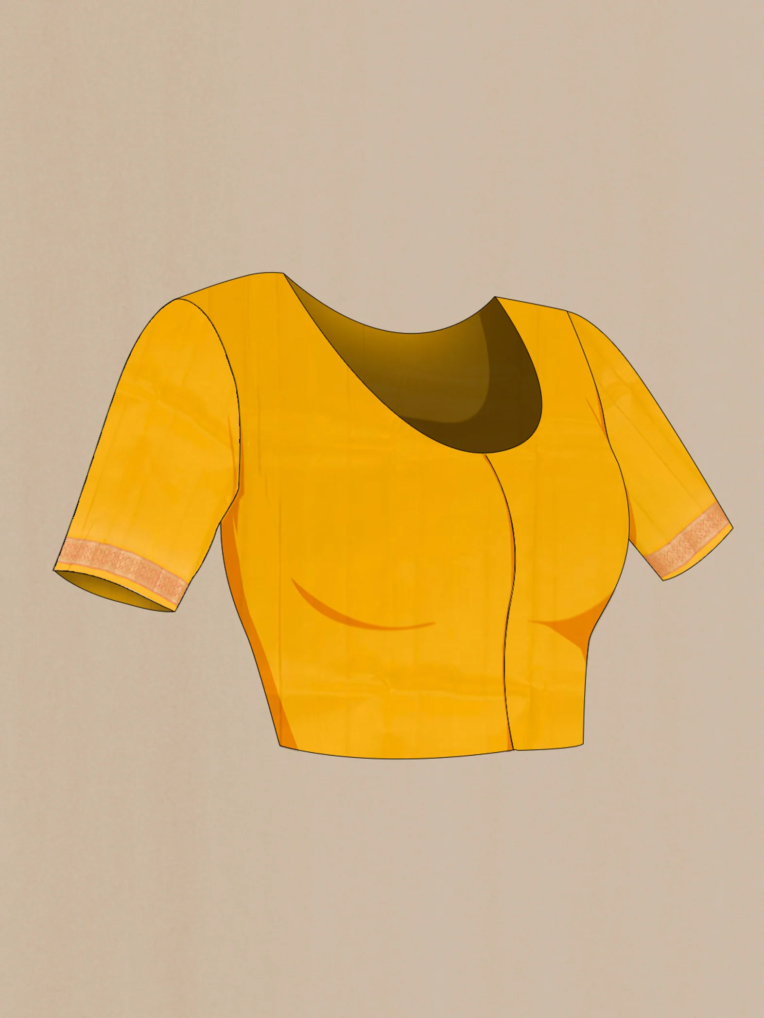 Yellow Kanchipuram Silk Saree - Image 2