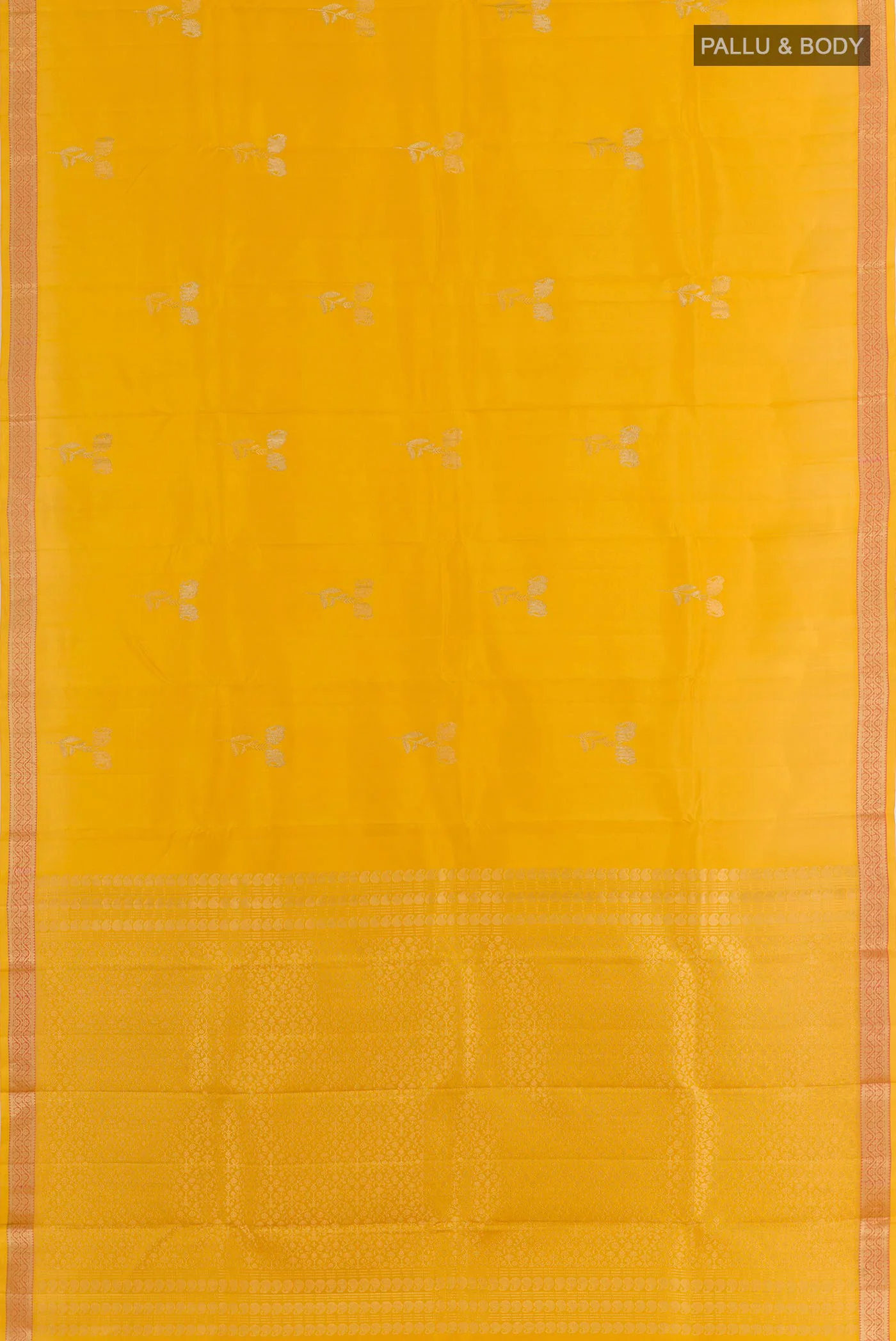 Yellow Kanchipuram Silk Saree - Image 3