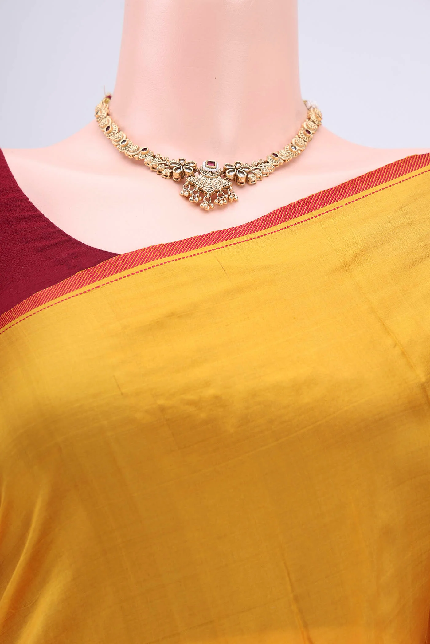 Yellow Kanchipuram Silk Saree - Image 2