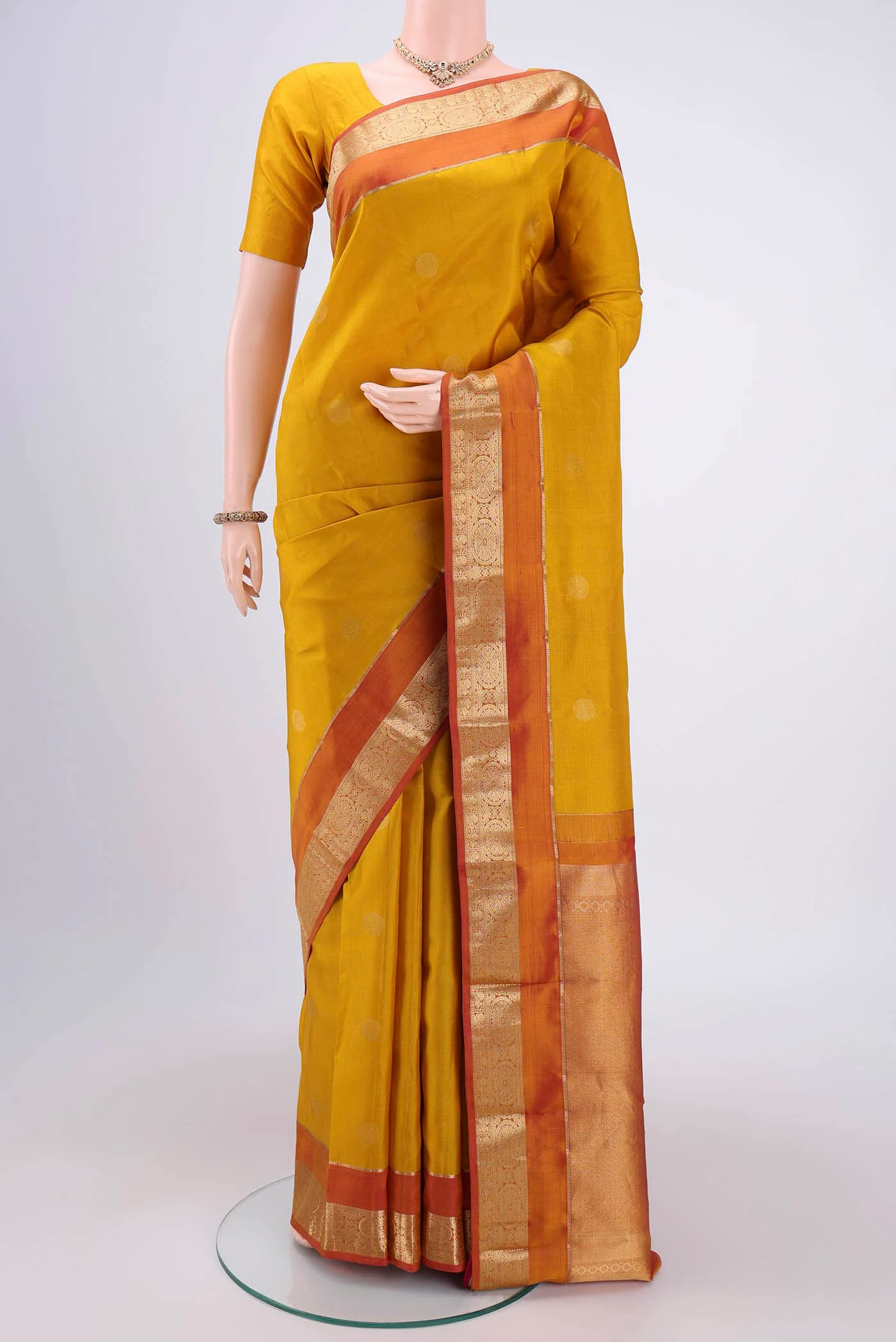 Yellow Kanchipuram Silk Saree