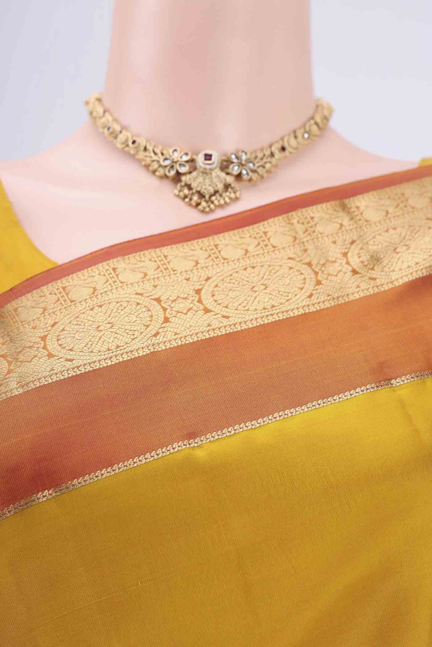 Yellow Kanchipuram Silk Saree - Image 2