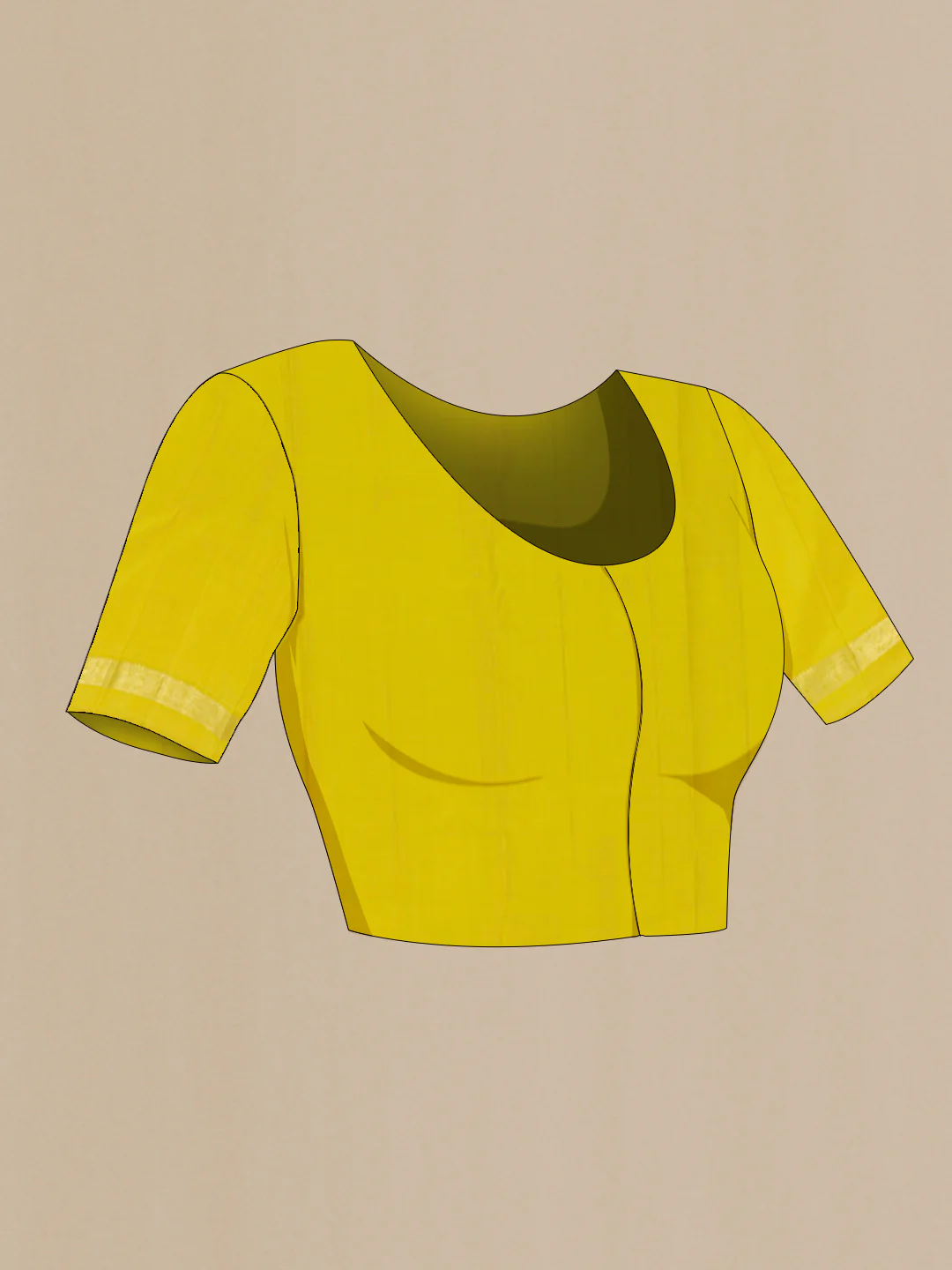 Lemon Yellow Kanchipuram Silk Saree - Image 2