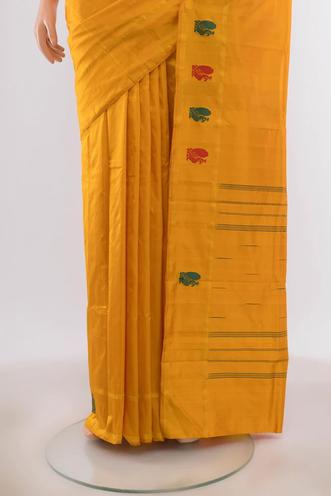 Yellow Kanchipuram Silk Saree - Image 3