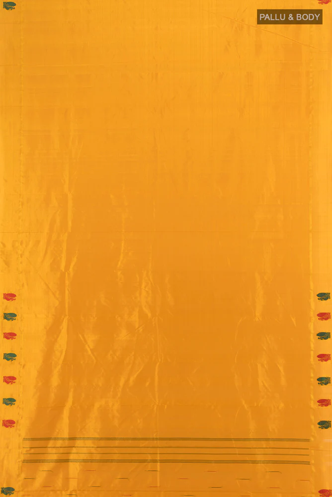 Yellow Kanchipuram Silk Saree - Image 5