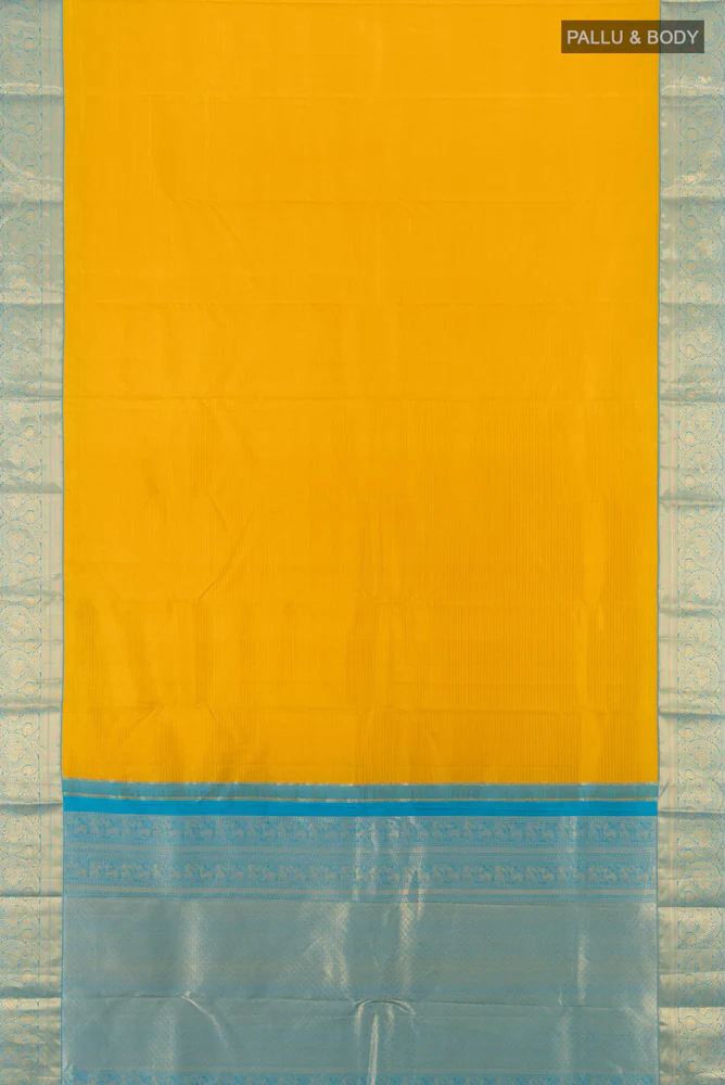 Yellow Kanchipuram Silk Saree - Image 5
