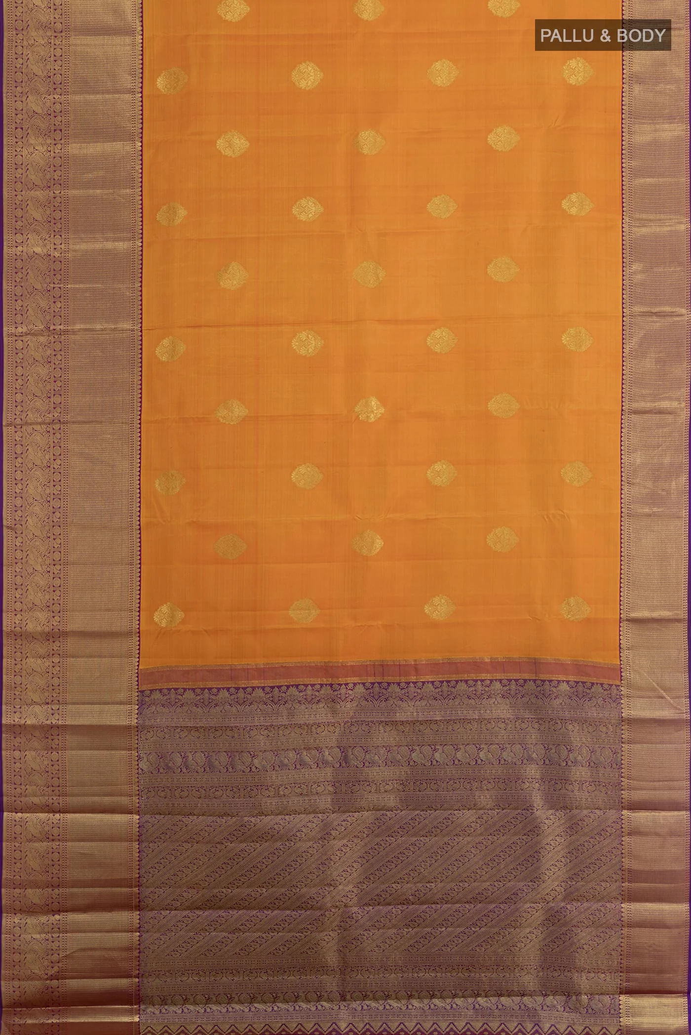 Yellow Kanchipuram Silk Saree - Image 3