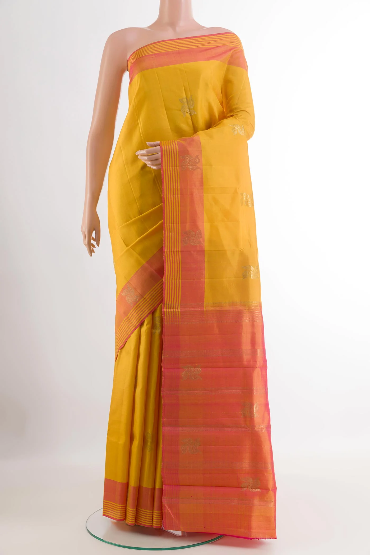 Yellow Kanchipuram Silk Saree