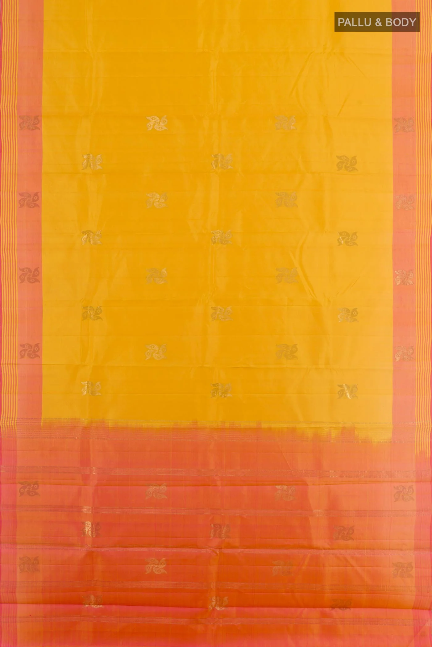 Yellow Kanchipuram Silk Saree - Image 3