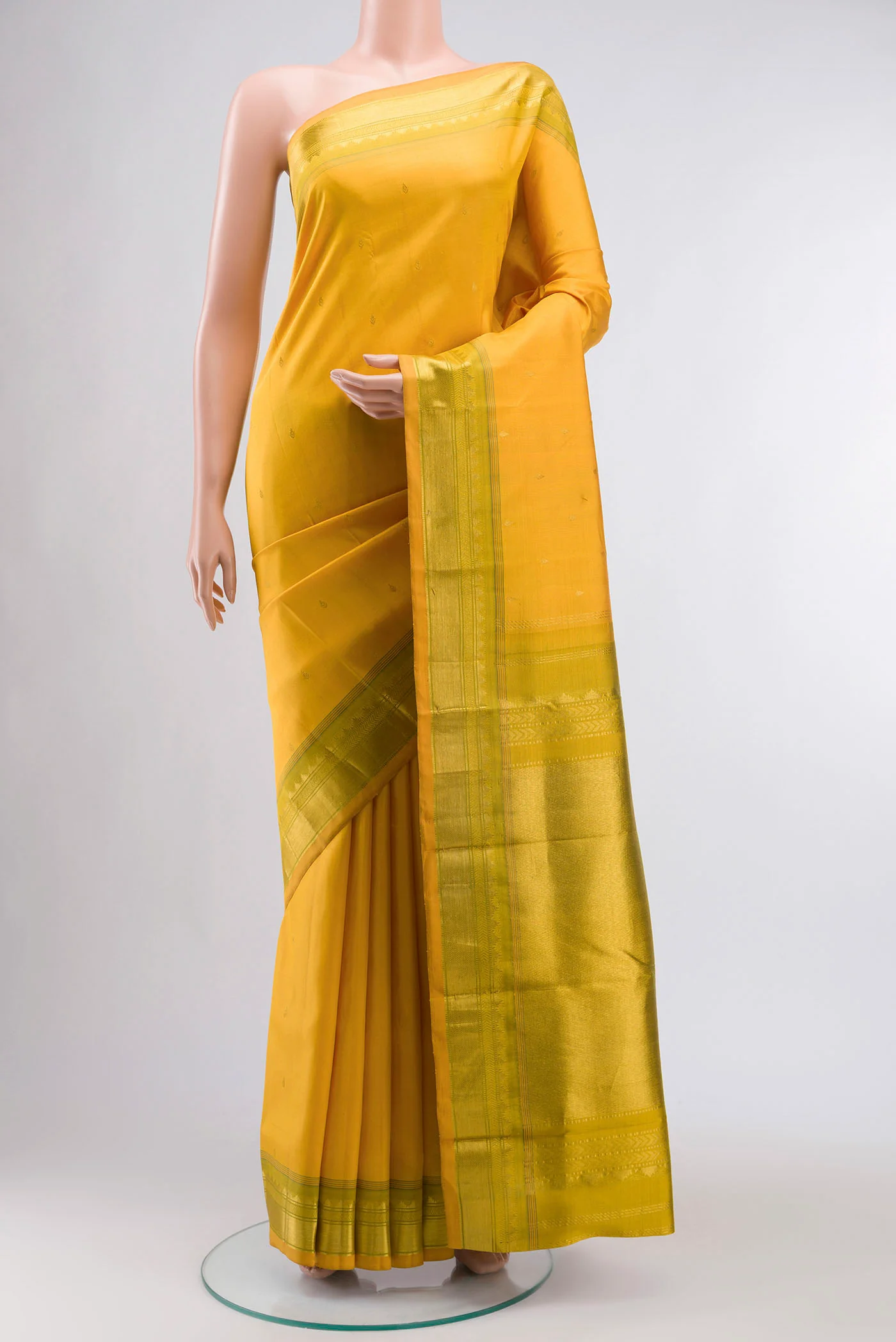 Yellow Kanchipuram Silk Saree