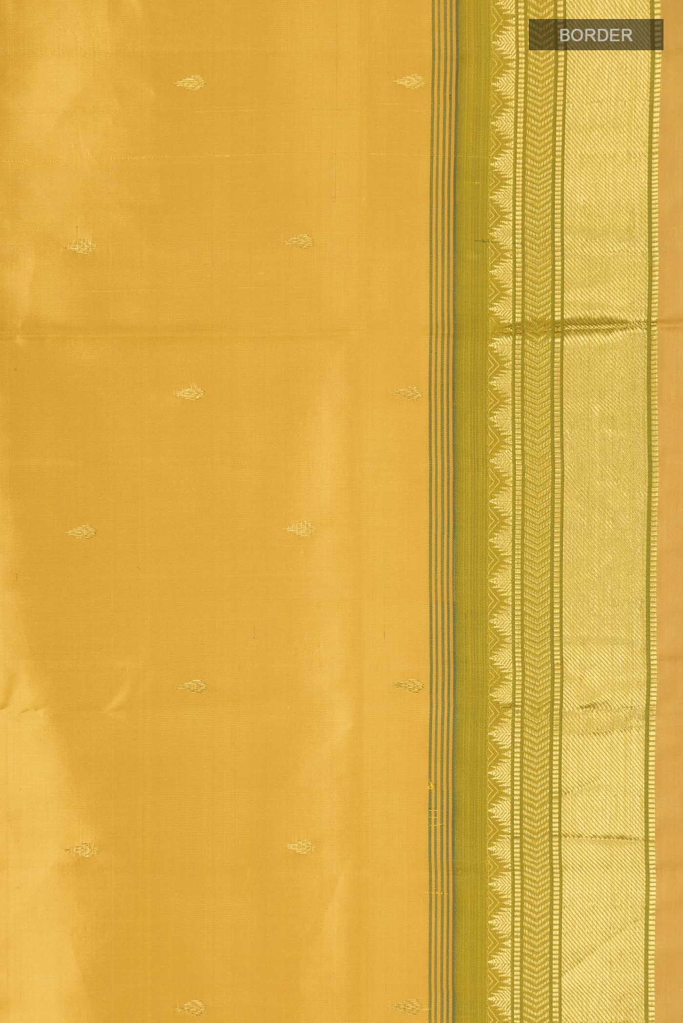Yellow Kanchipuram Silk Saree - Image 3