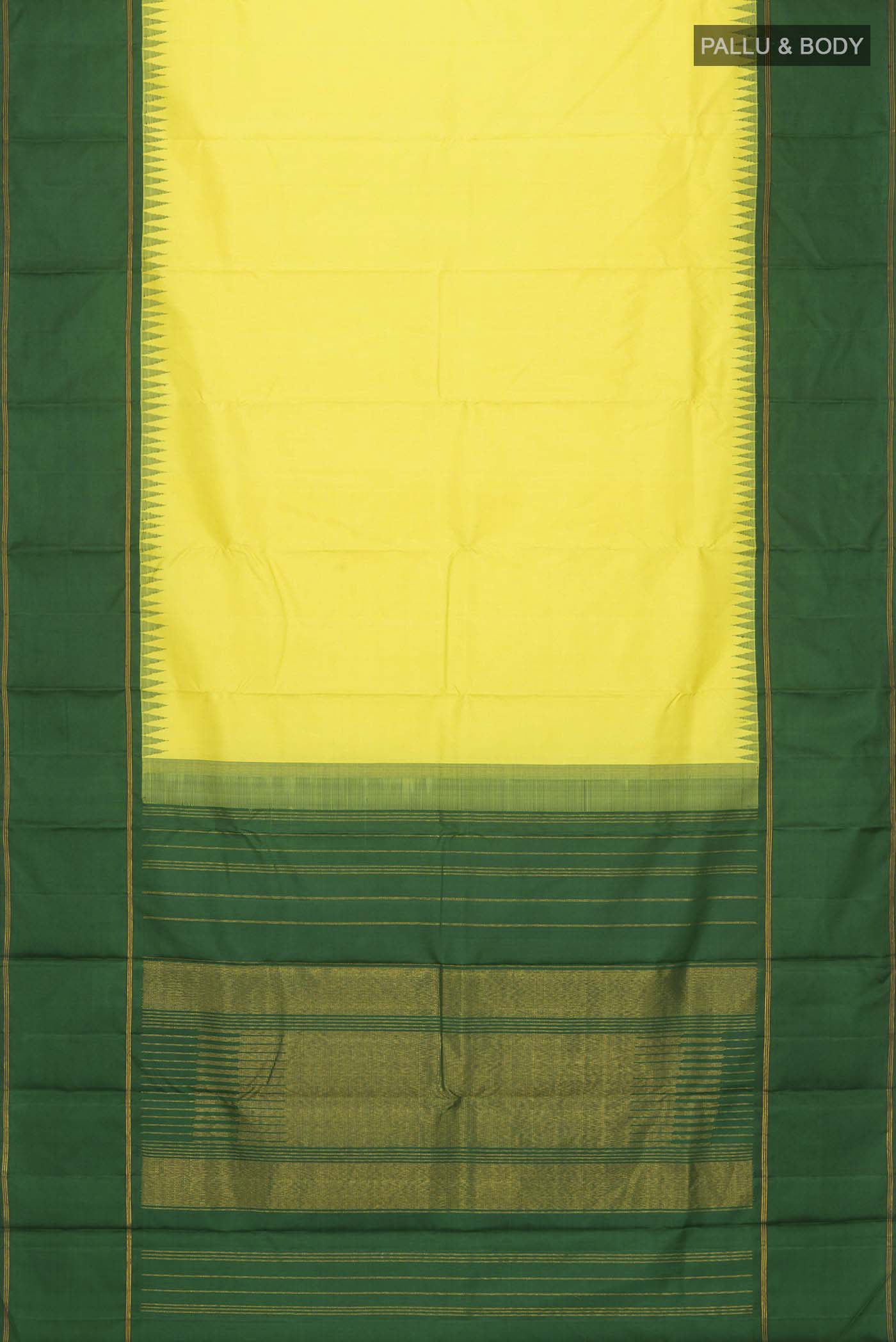 Yellow Kanjivaram Silk Saree - Image 6