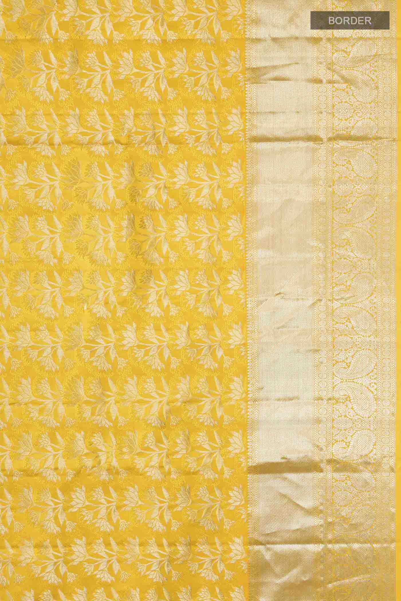 Yellow Kanchipuram Silk Saree - Image 3