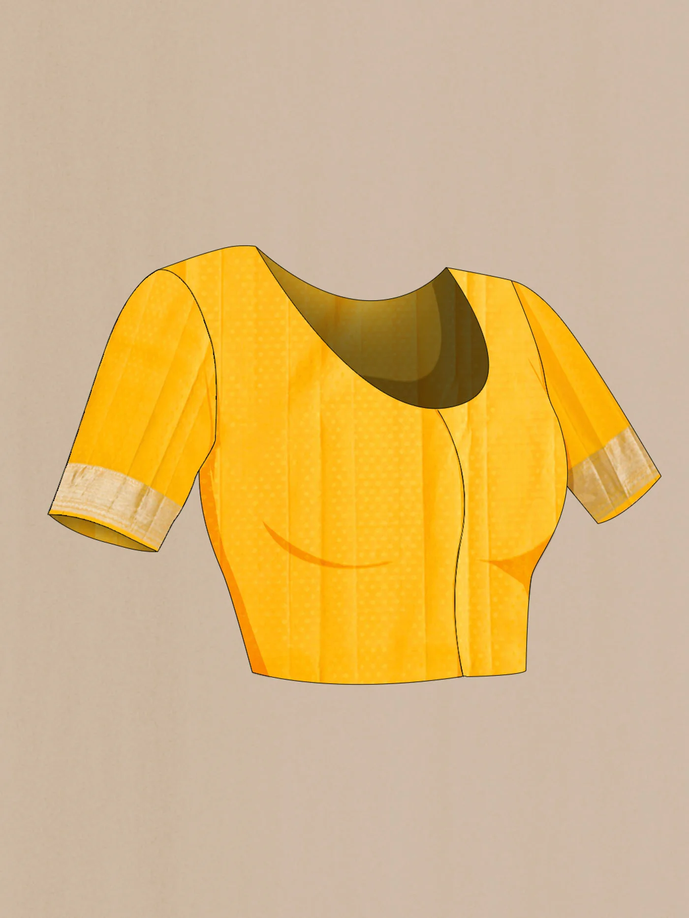 Yellow Kanchipuram Silk Saree - Image 5