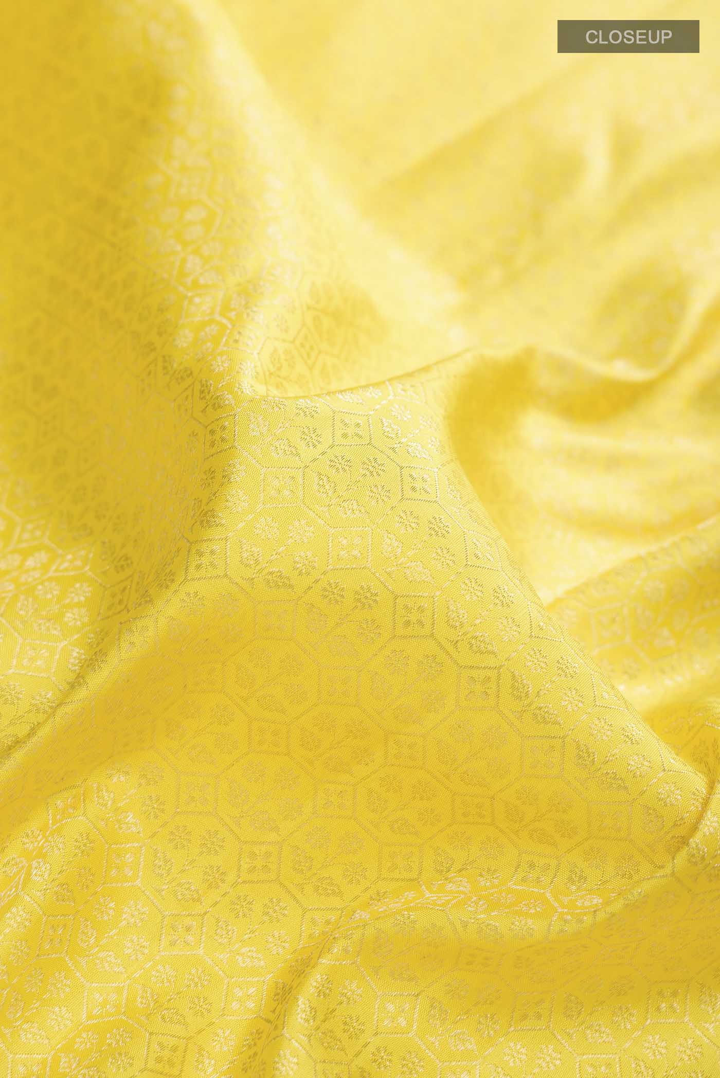 Yellow Kanchipuram Silk Saree - Image 2