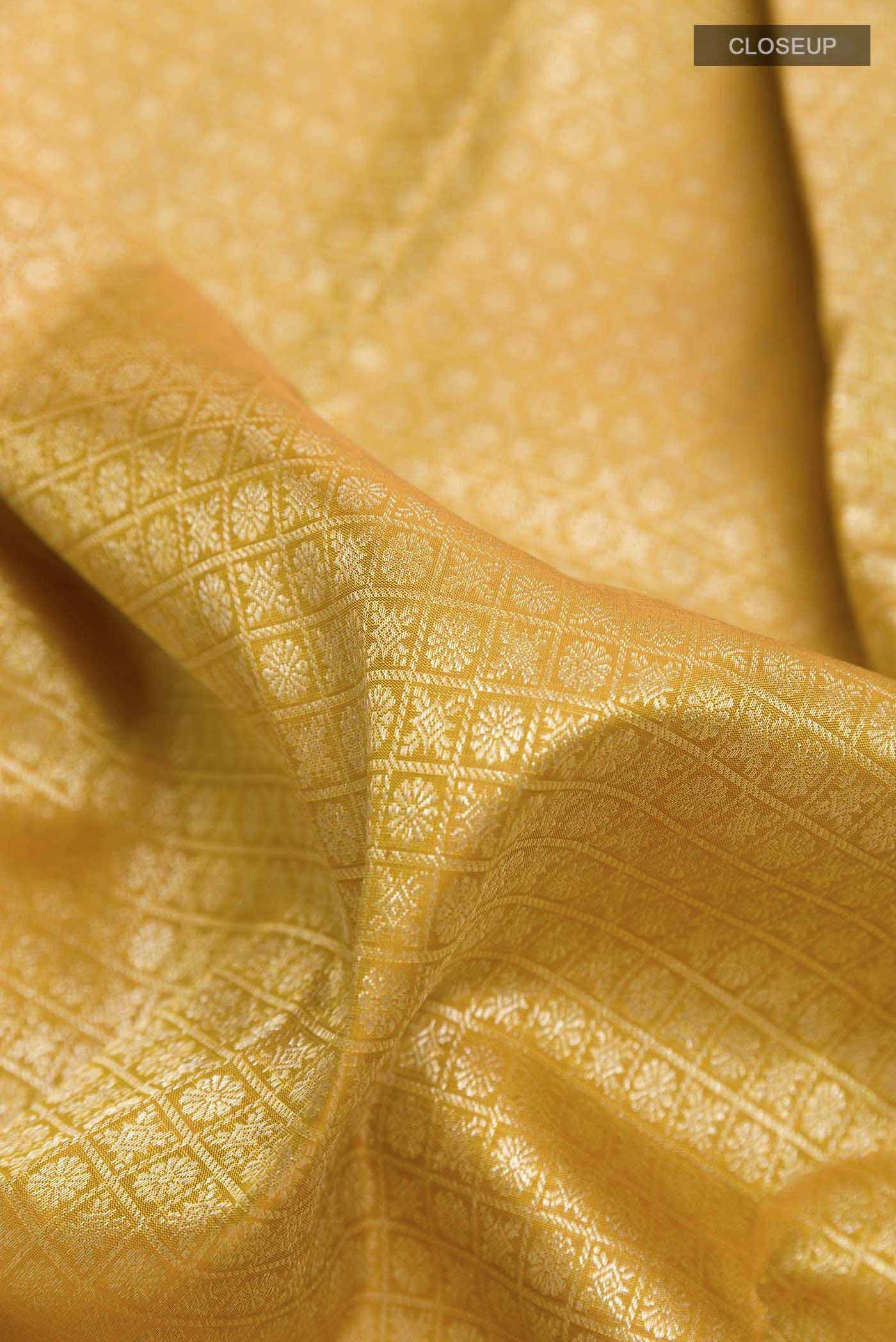 Yellow Kanchipuram Silk Saree - Image 2