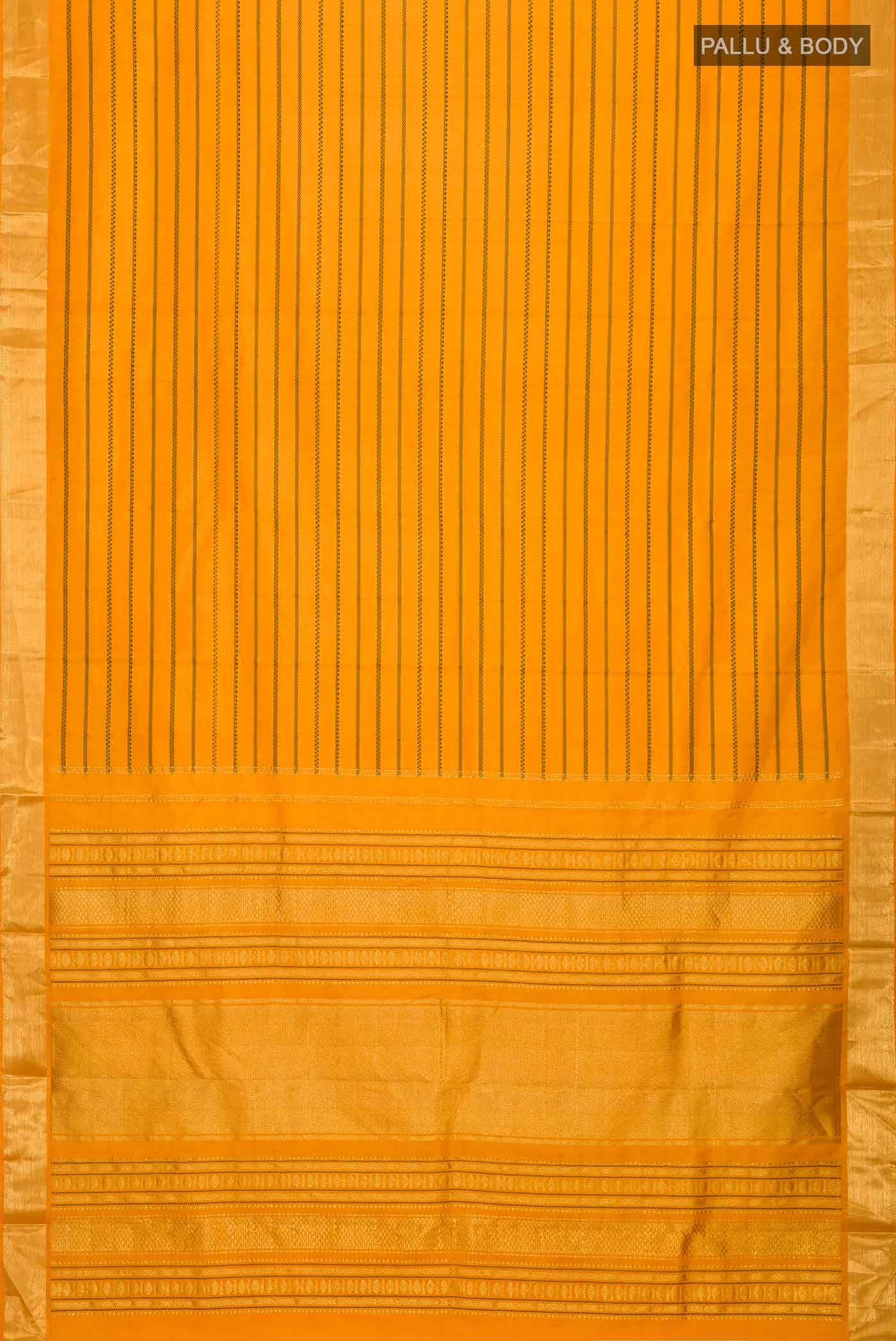 Yellow Kanjivaram Silk Saree - Image 4