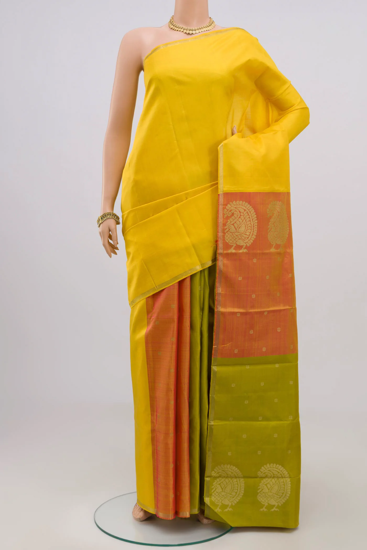Pure Silk Pure Zari Multi Color Kanchipuram Saree