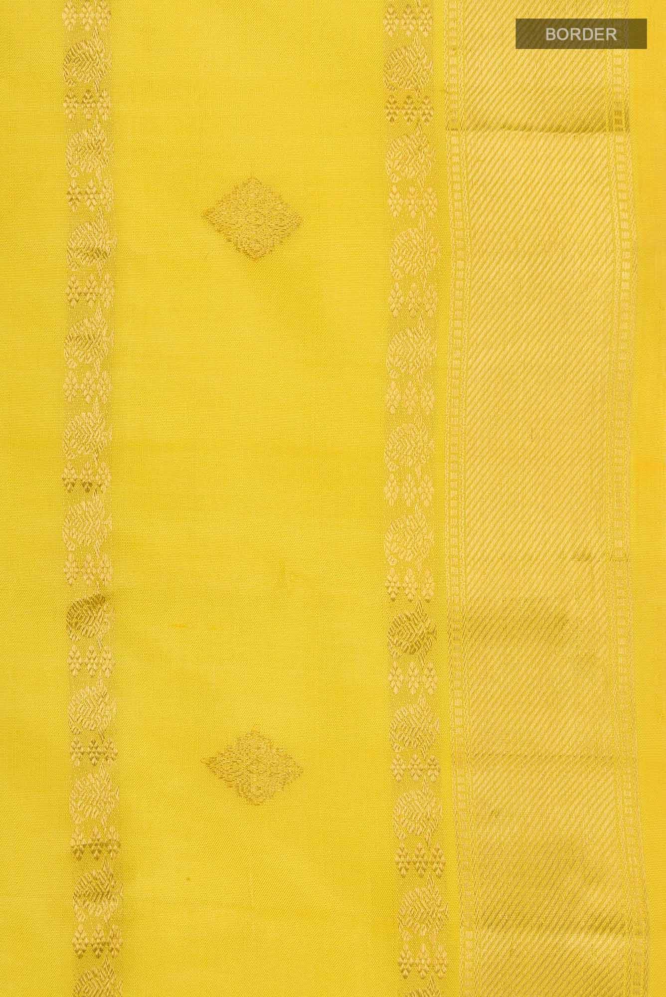 Ramya-Yellow Kanchipuram Silk Saree - Image 6