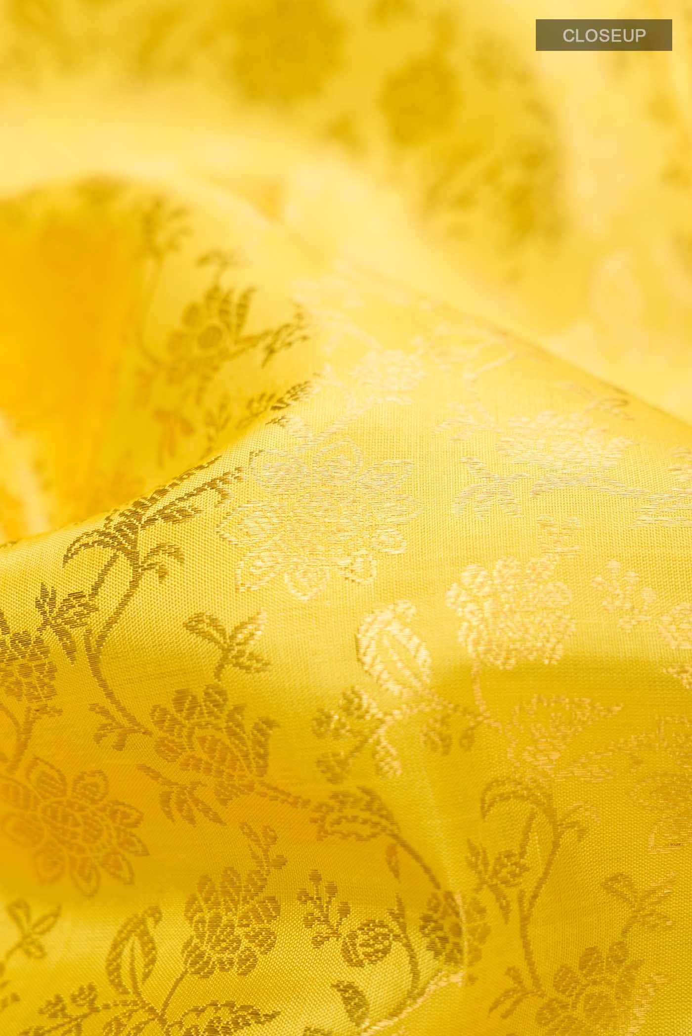 Yellow Kanchipuram Silk Saree - Image 3