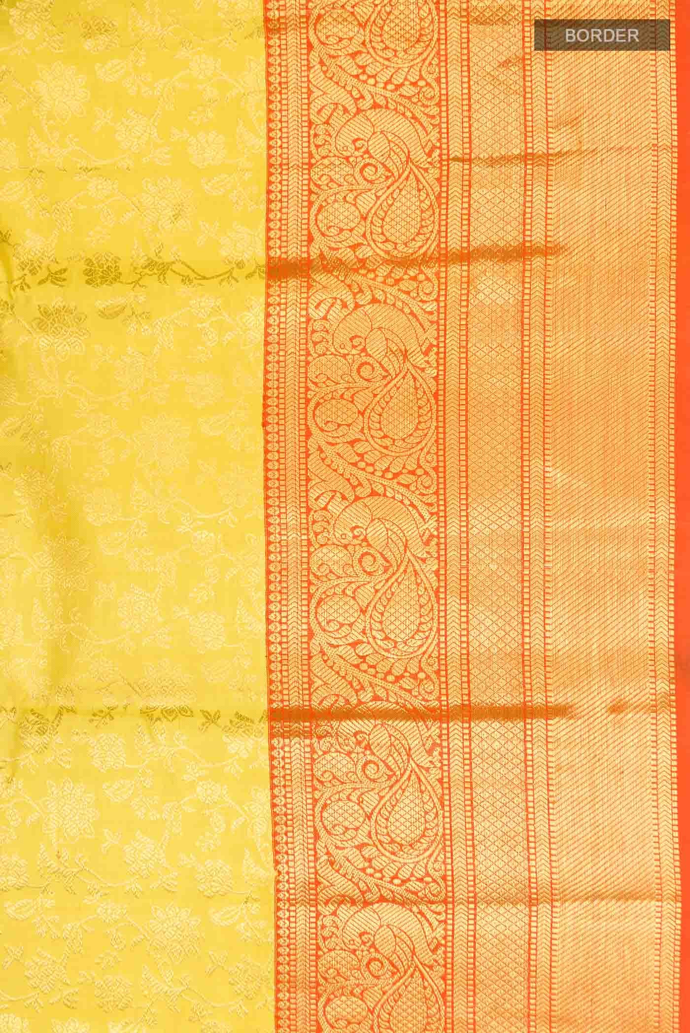 Yellow Kanchipuram Silk Saree - Image 6