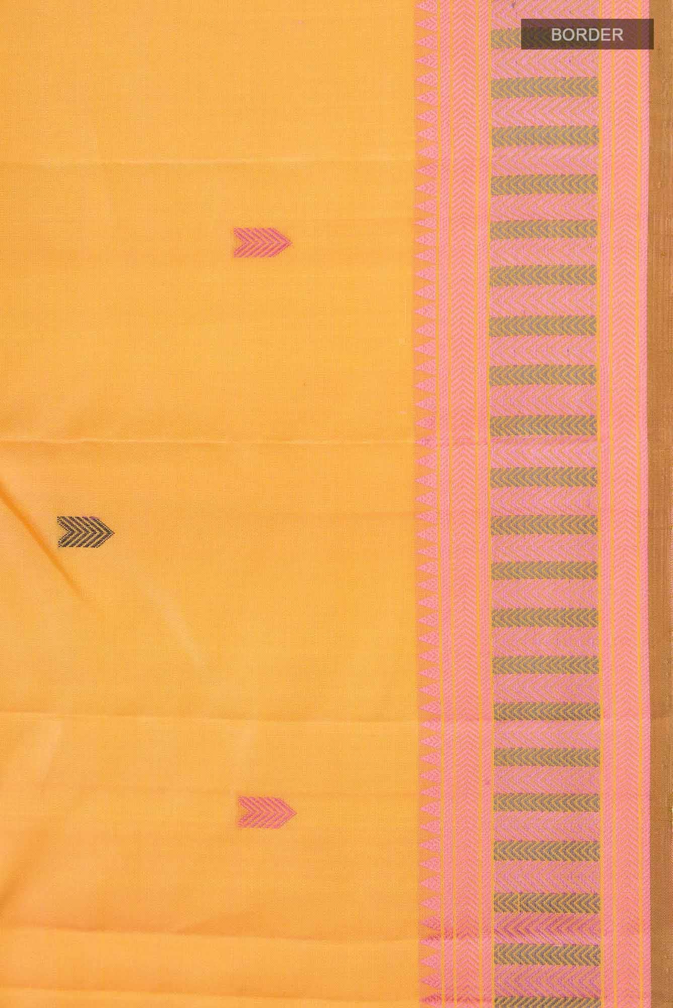 Yellow Kanchipuram Silk Saree - Image 5