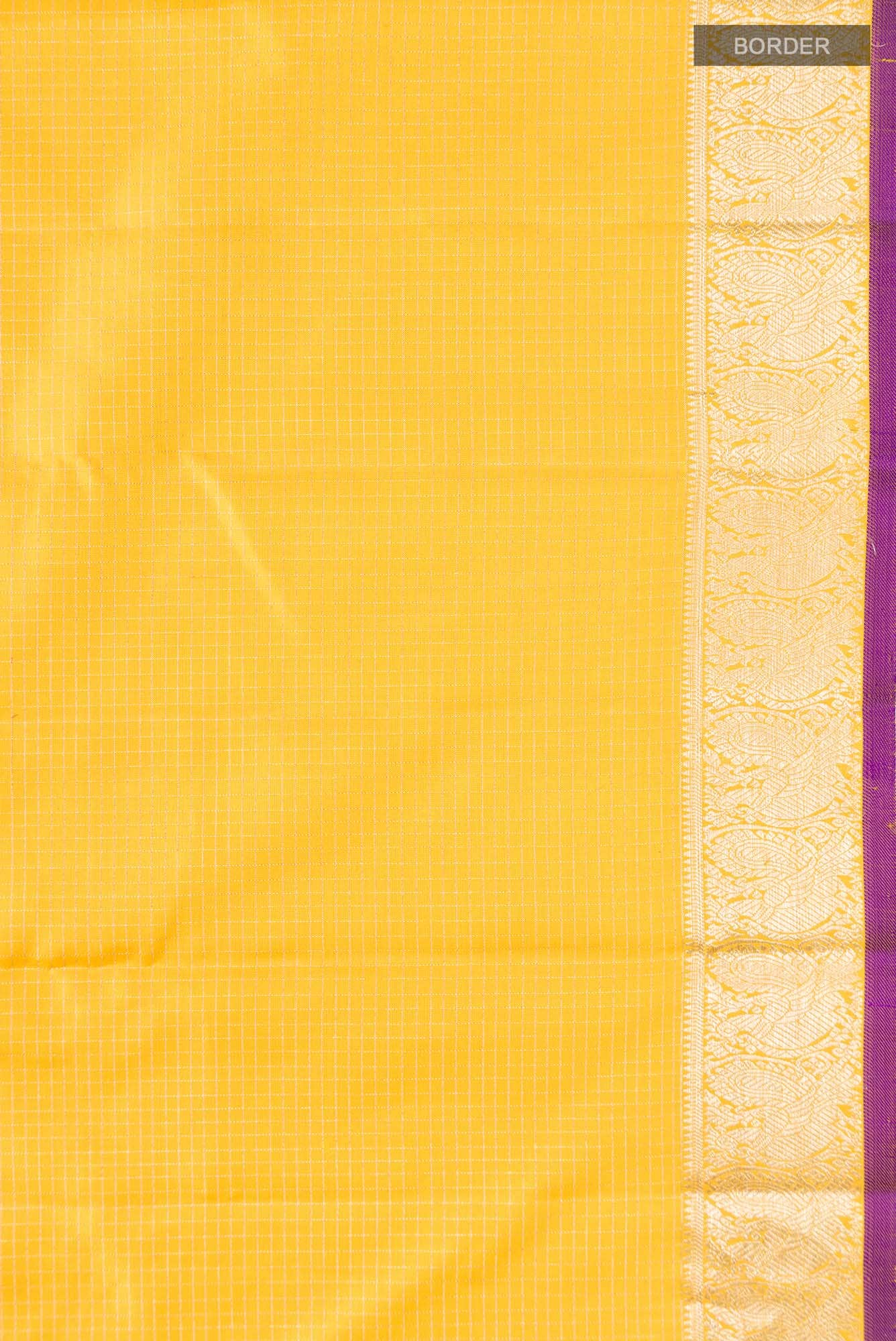 Yellow Kanjivaram Silk Saree - Image 5