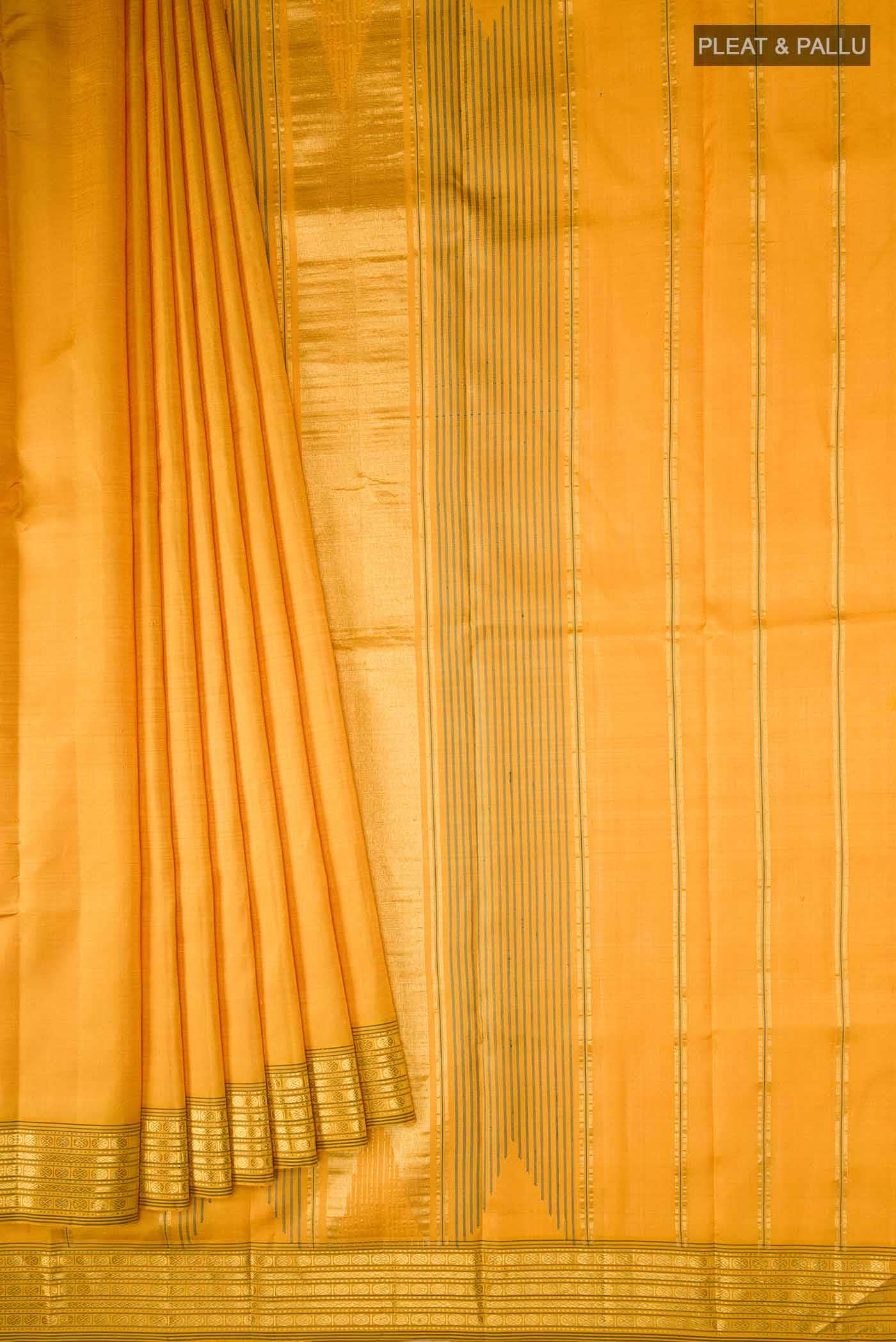 Yellow Kanjivaram Silk Saree - Image 2