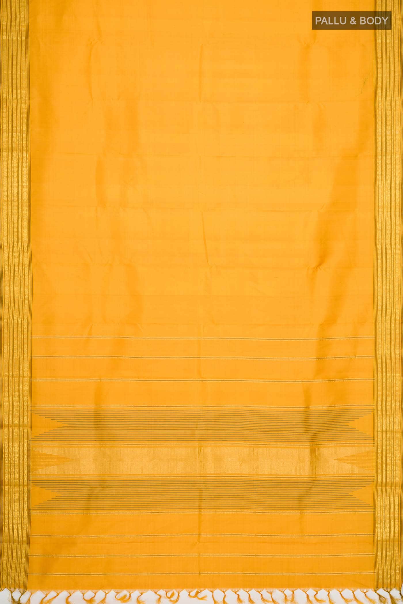 Yellow Kanjivaram Silk Saree - Image 4