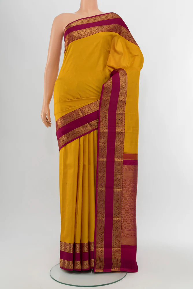 Yellow Kanchipuram Silk Saree